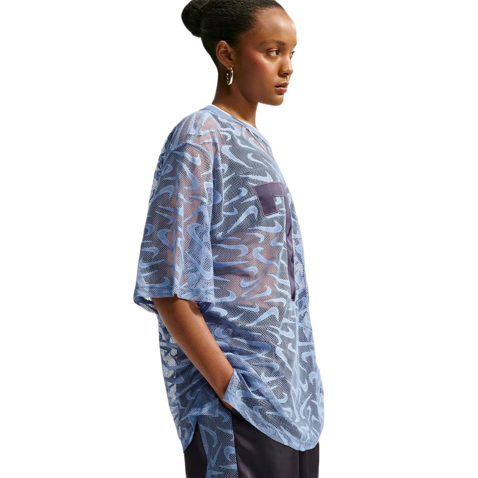Nike Women's Sportswear Chill Lace Oversized Jersey - BLUE