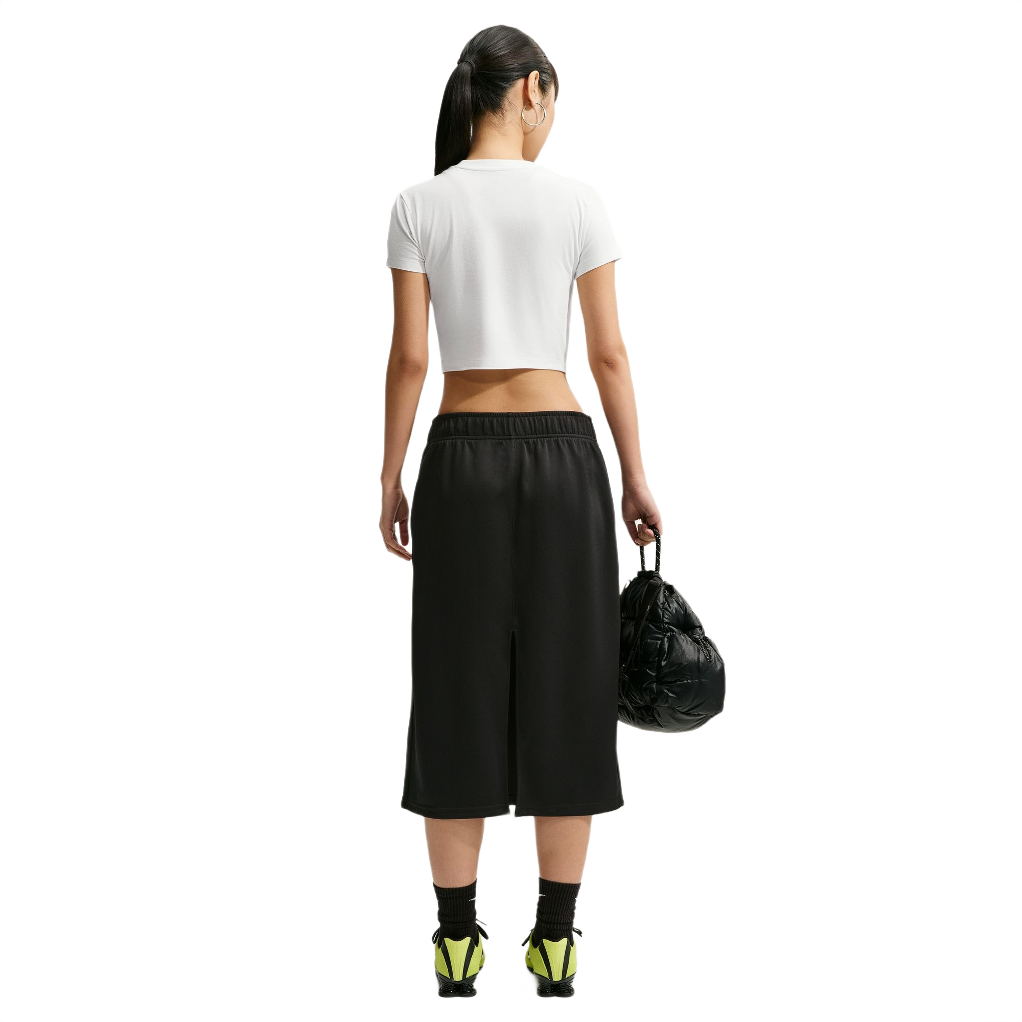 Nike Women's Sportswear Chill Knit Slim Cropped Tee - White/Pink - WHITE/PINK