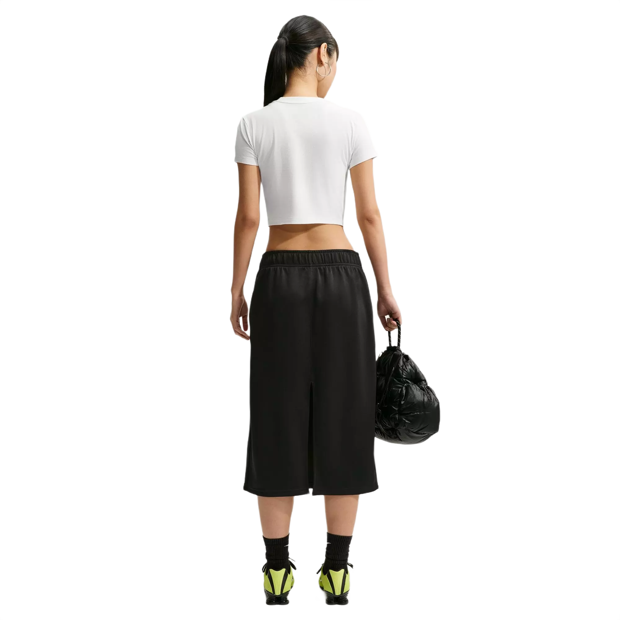 Nike Women's Sportswear Chill Knit Slim Cropped Tee - White/Pink - WHITE/PINK