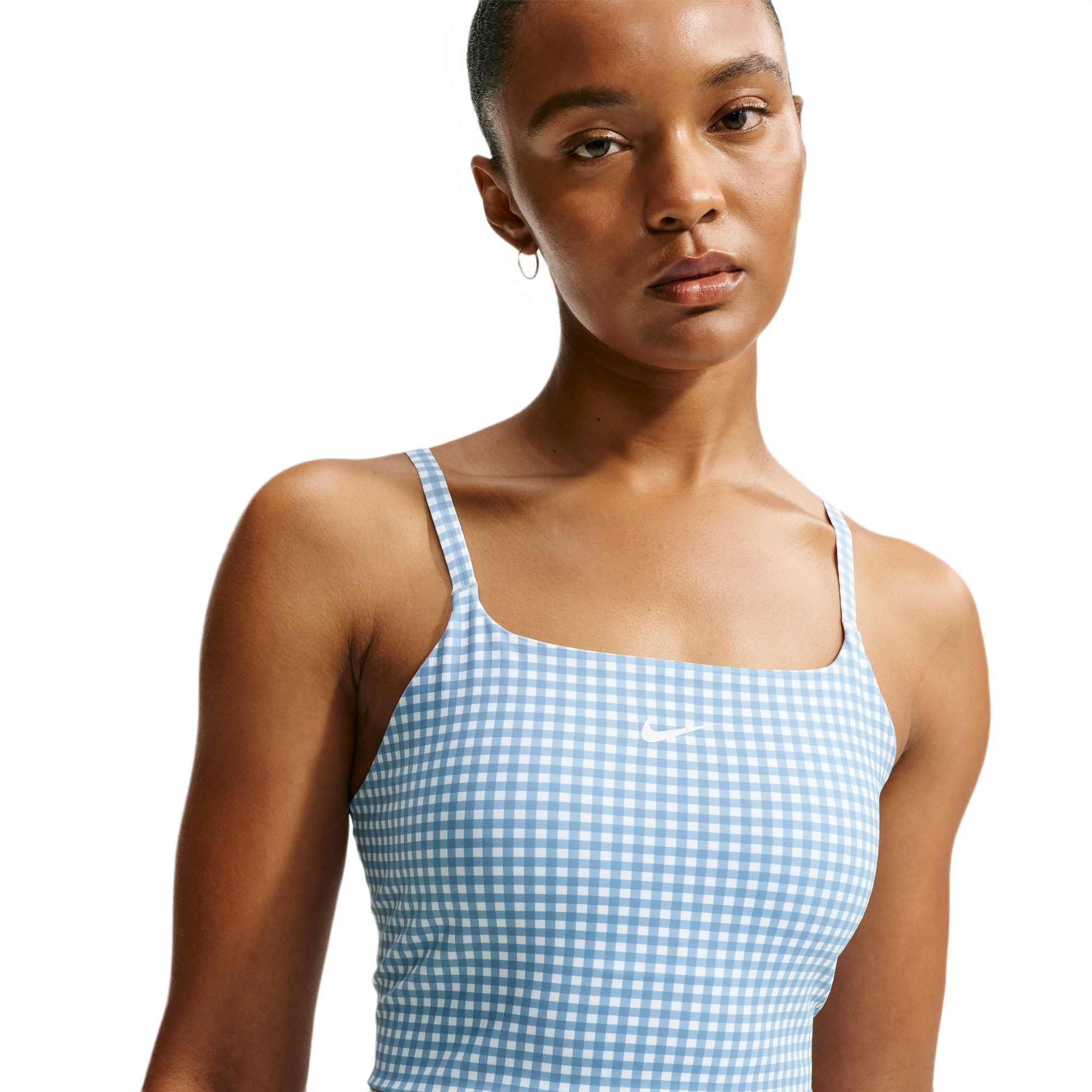 Nike Women's One Padded Longline Sports Bra - BLUE Thumbnail View 3