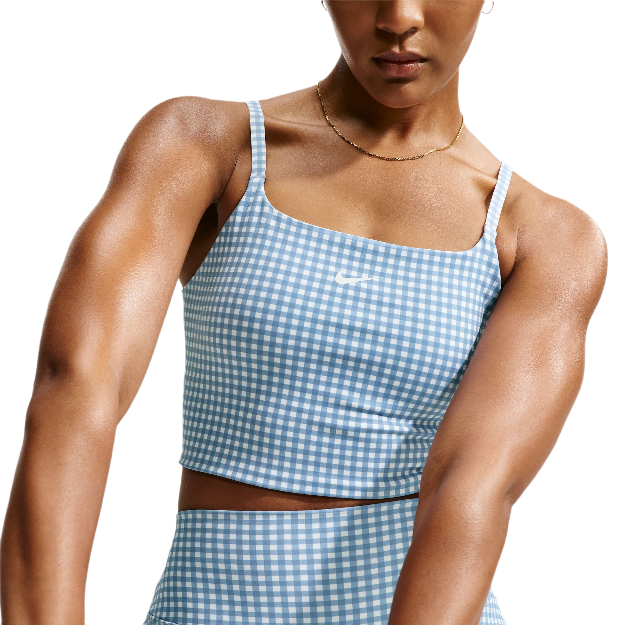 Nike Women's One Padded Longline Sports Bra - BLUE Thumbnail View 5