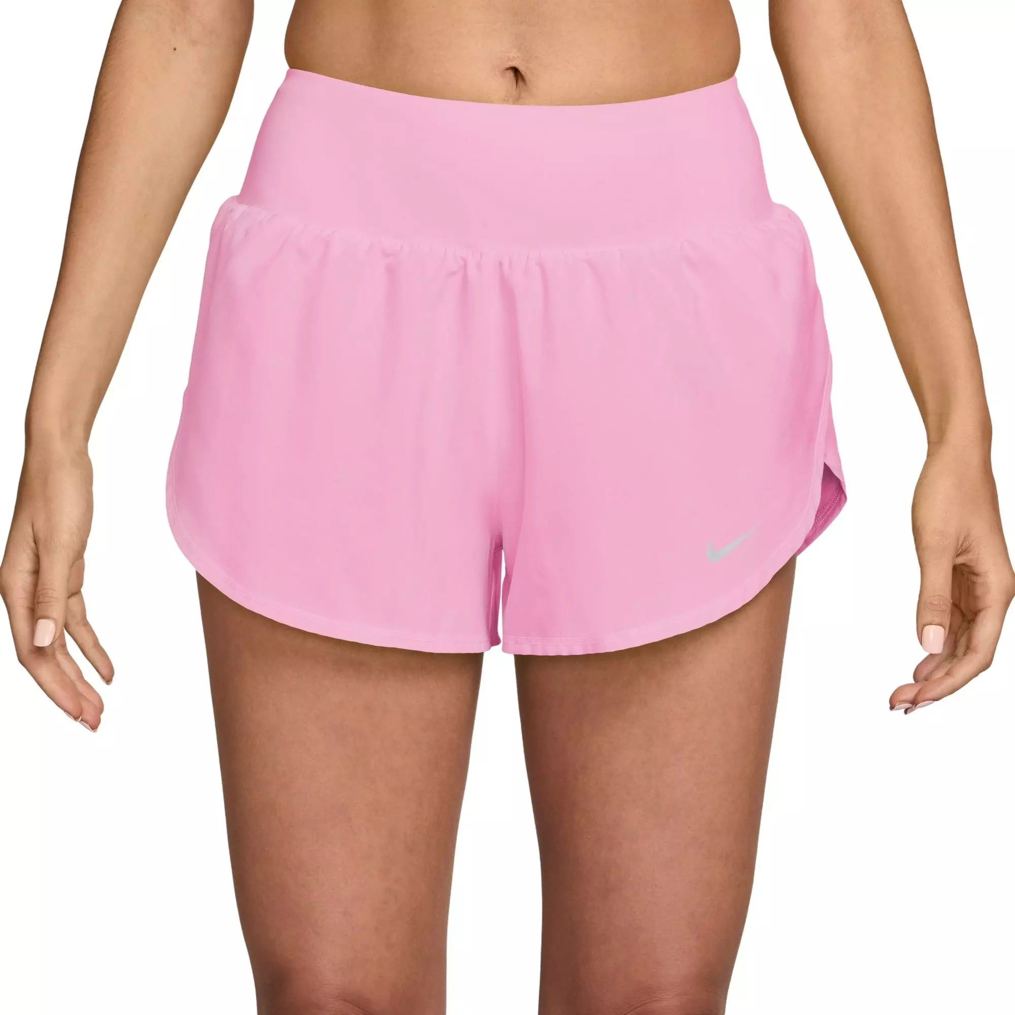 Nike Women's Tempo Flow Dri-FIT Mid-Rise Running Shorts-Pink - PINK
