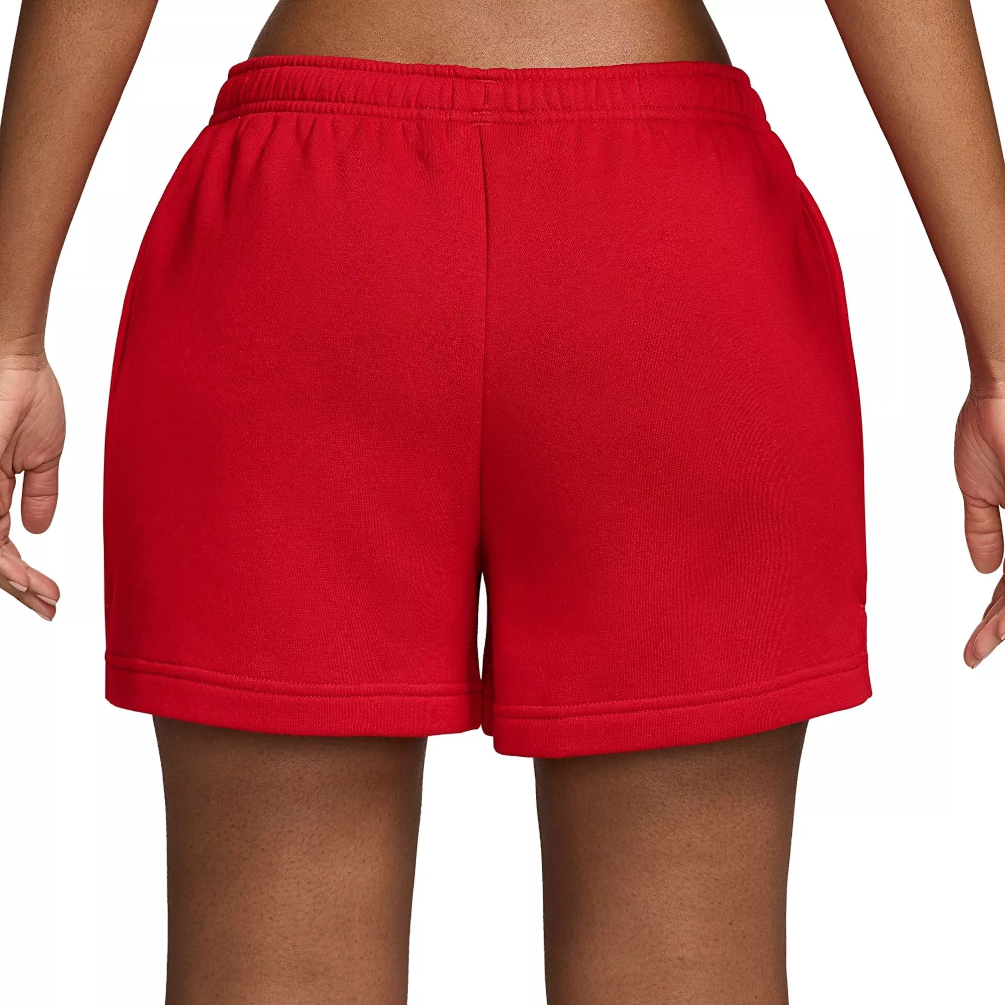 Nike Women's Studio Fleece Mid-Rise 4" Shorts - RED
