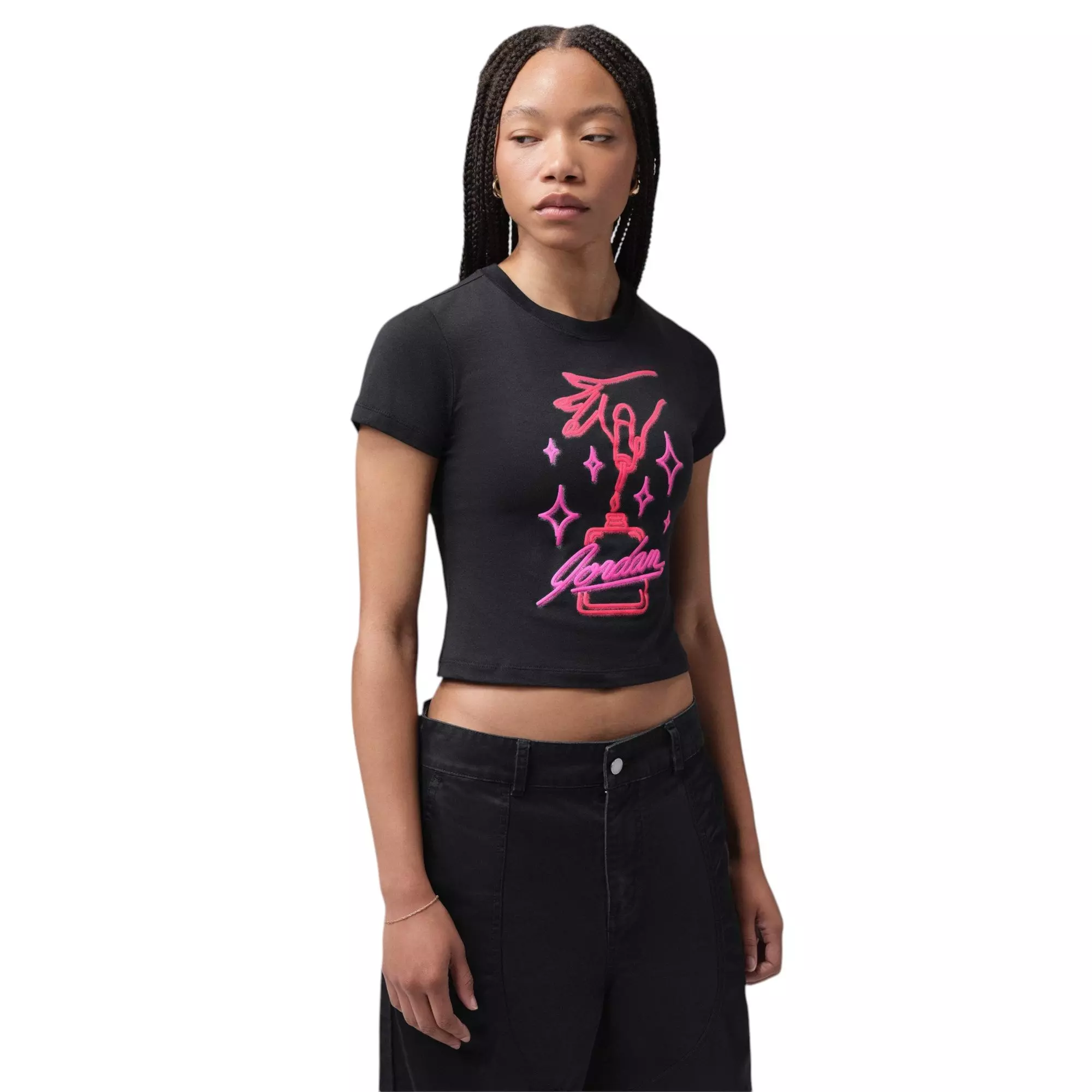 FA26 J SS TMID GFX NAIL TEE - BLK/RED/PNK - BLACK/RED