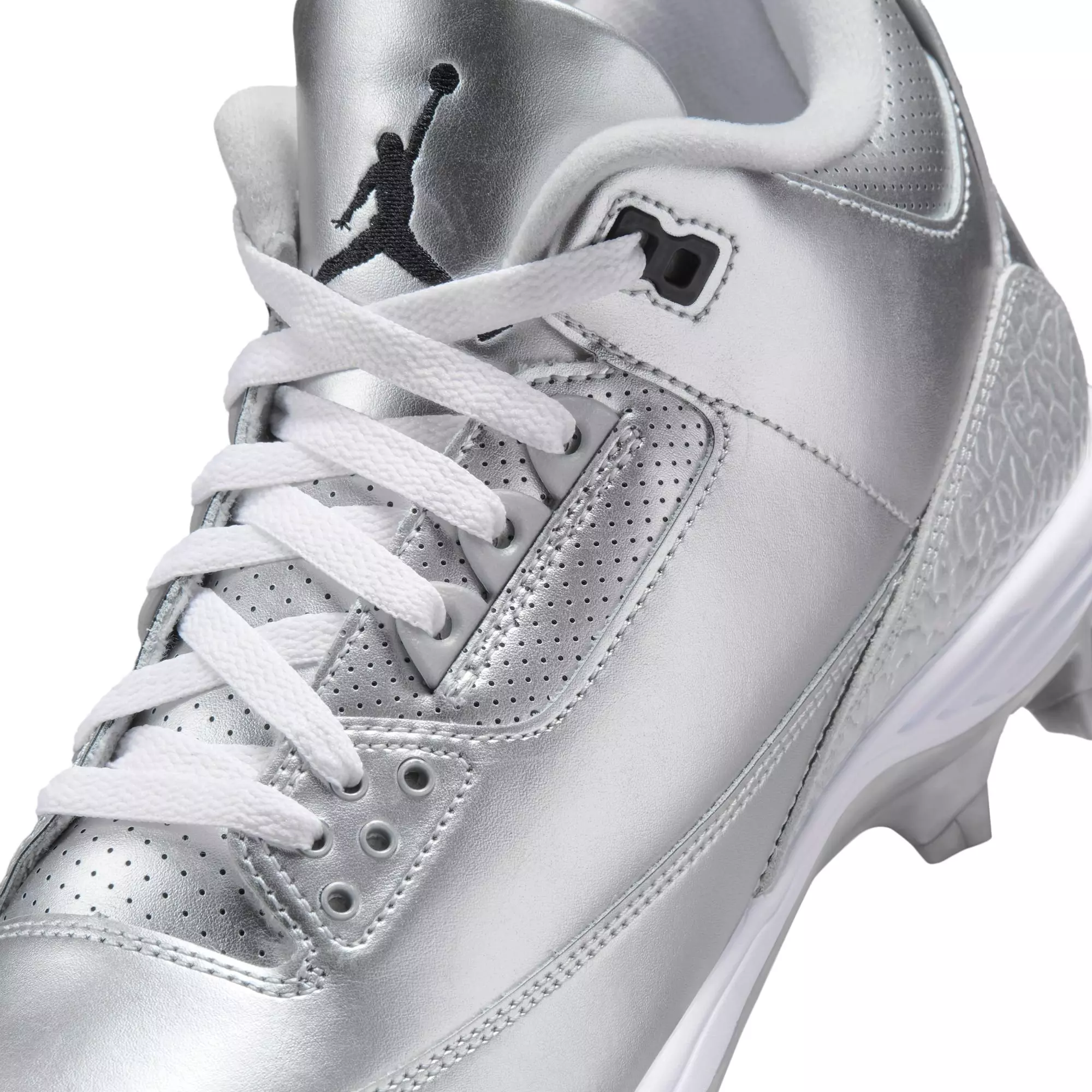 Jordan 3 Mid TD "Chrome" Men's Football Cleat - METALLIC SILVER/BLACK/WHITE