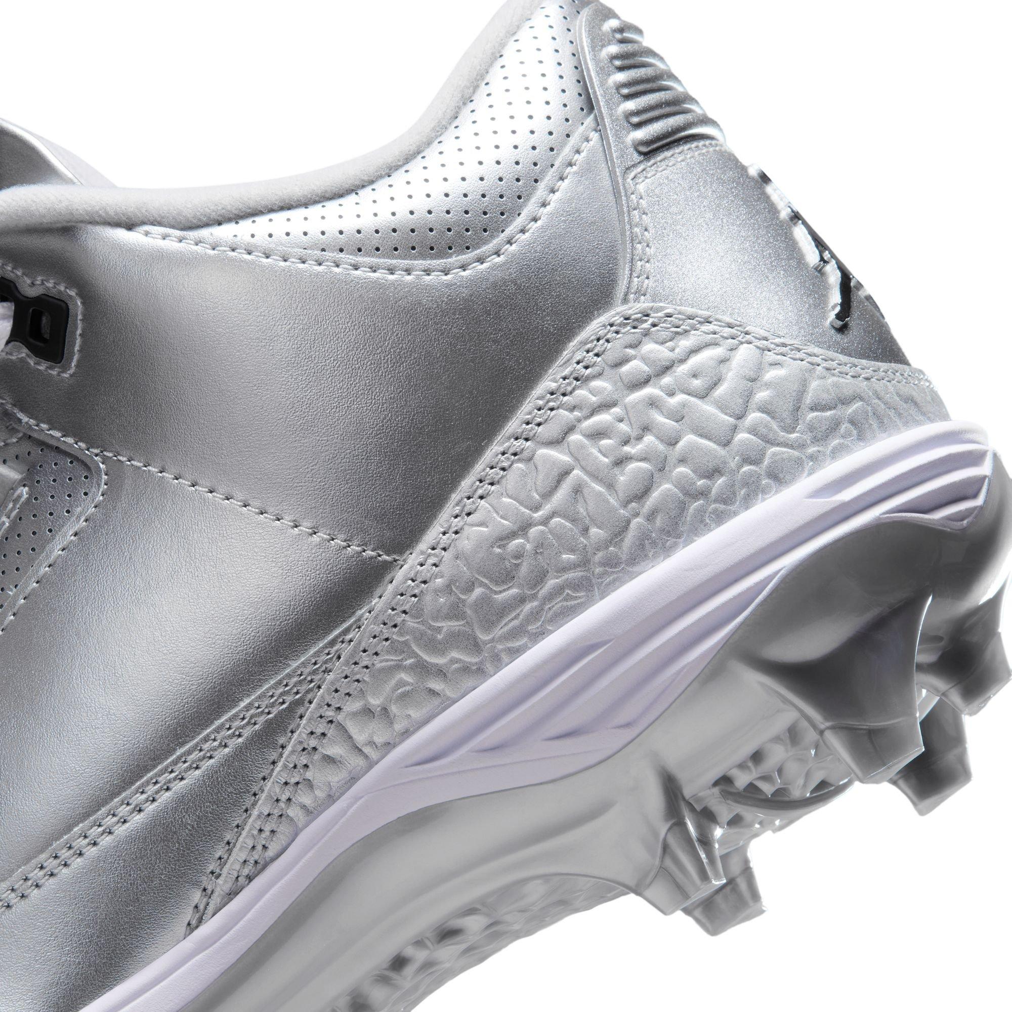 Jordan 3 Mid TD "Chrome" Men's Football Cleat - METALLIC SILVER/BLACK/WHITE