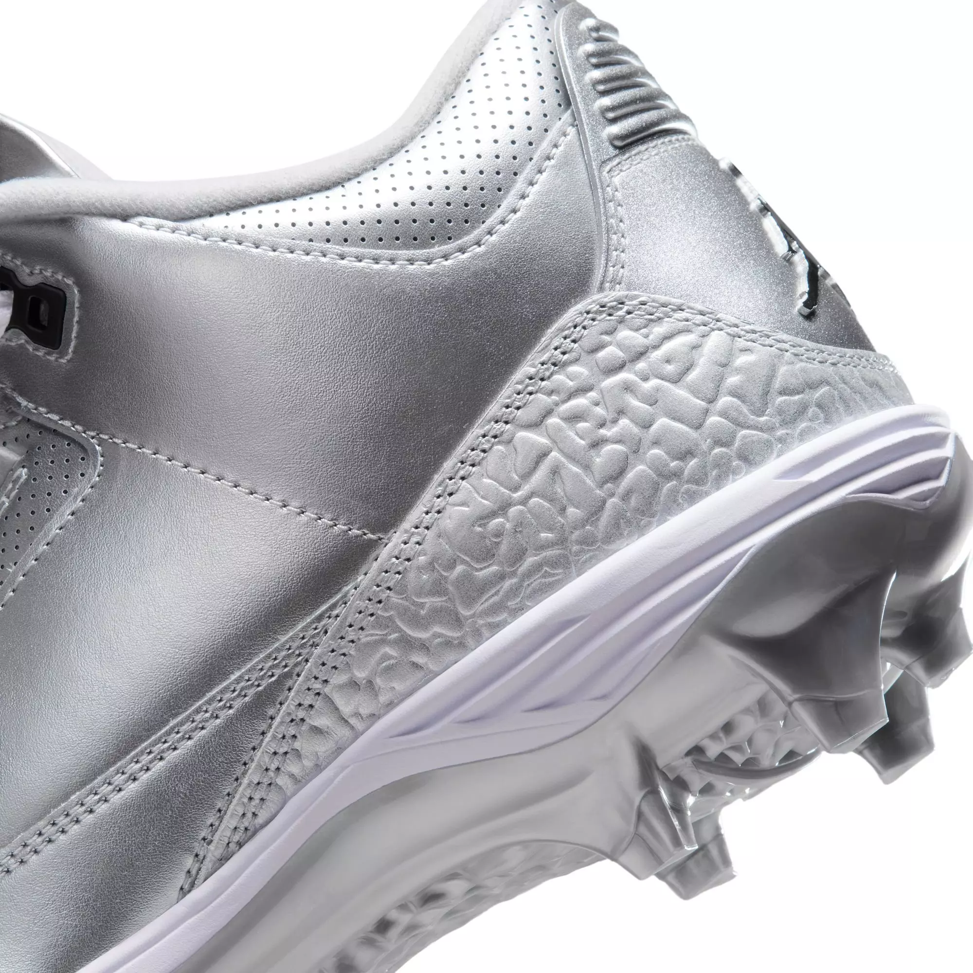 Jordan 3 Mid TD "Chrome" Men's Football Cleat - METALLIC SILVER/BLACK/WHITE