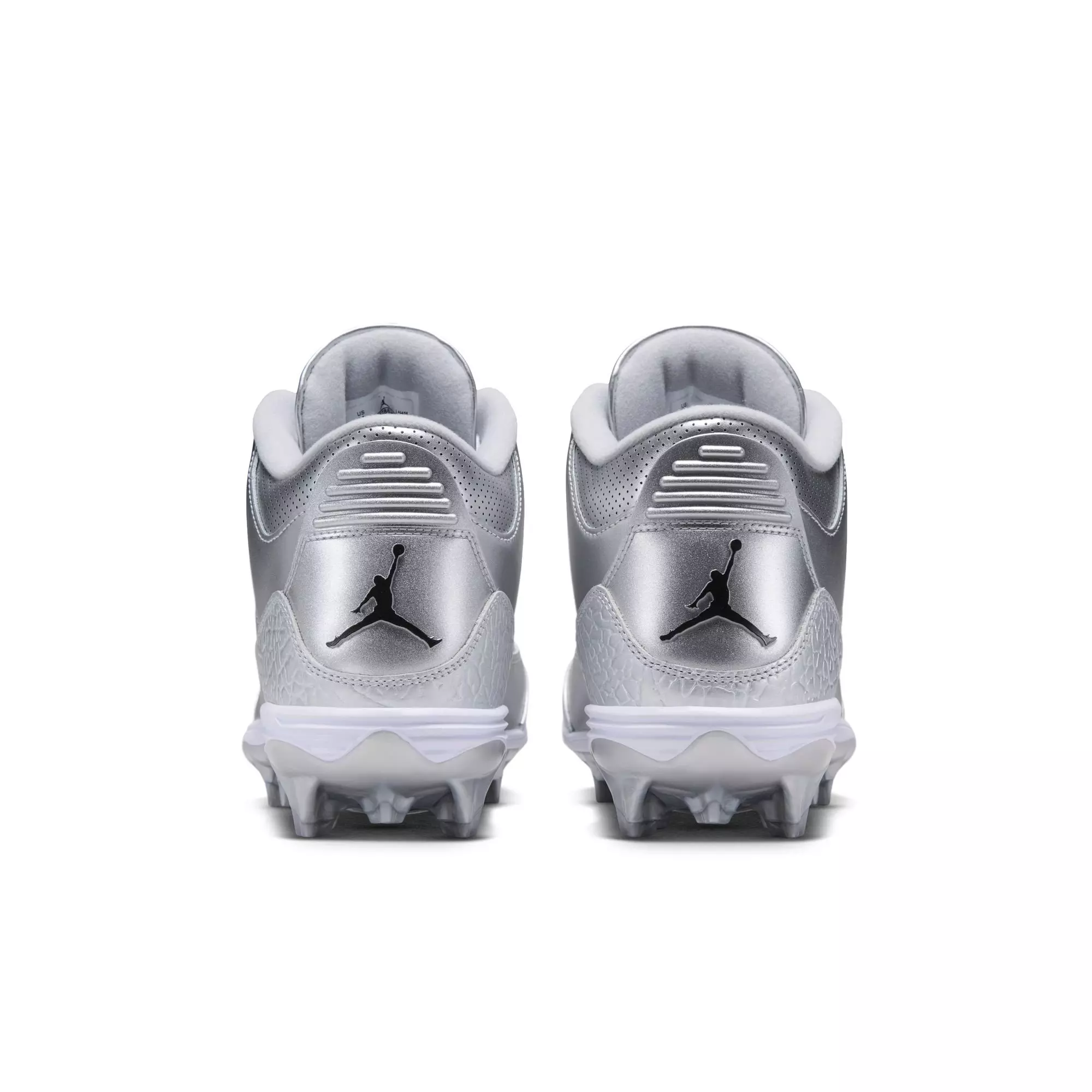 Jordan 3 Mid TD "Chrome" Men's Football Cleat - METALLIC SILVER/BLACK/WHITE