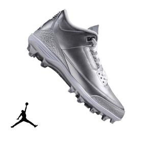 Jordan 3 Mid TD "Chrome" Men's Football Cleat - METALLIC SILVER/BLACK/WHITE
