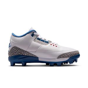 Jordan 3 Retro MCS "True Blue" Men's Baseball Cleat - WHITE/FIRE RED/TRUE BLUE/CEMENT GREY