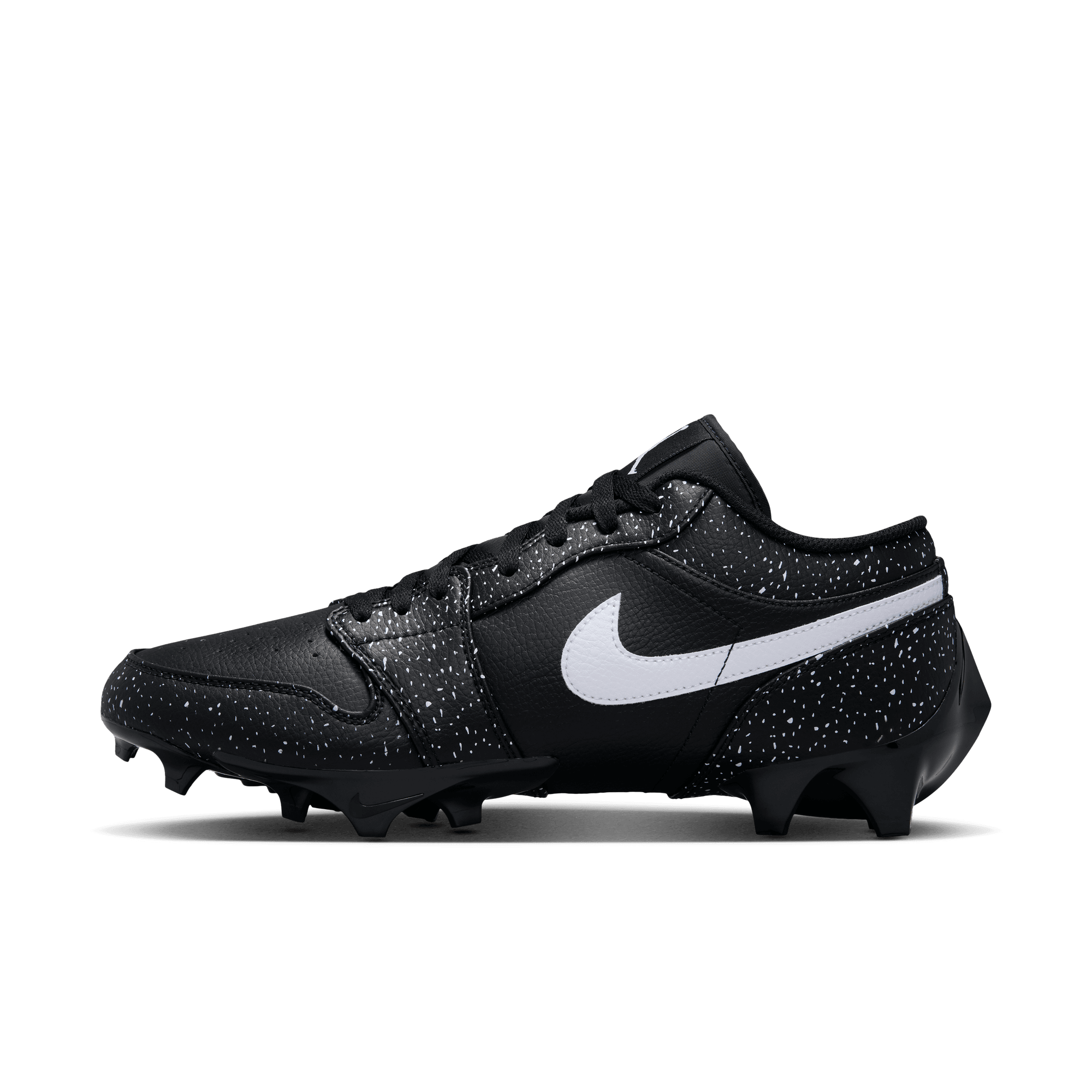 Jordan 1 Low TD "Splatter" Men's Football Cleat - BLACK/WHITE Thumbnail View 4