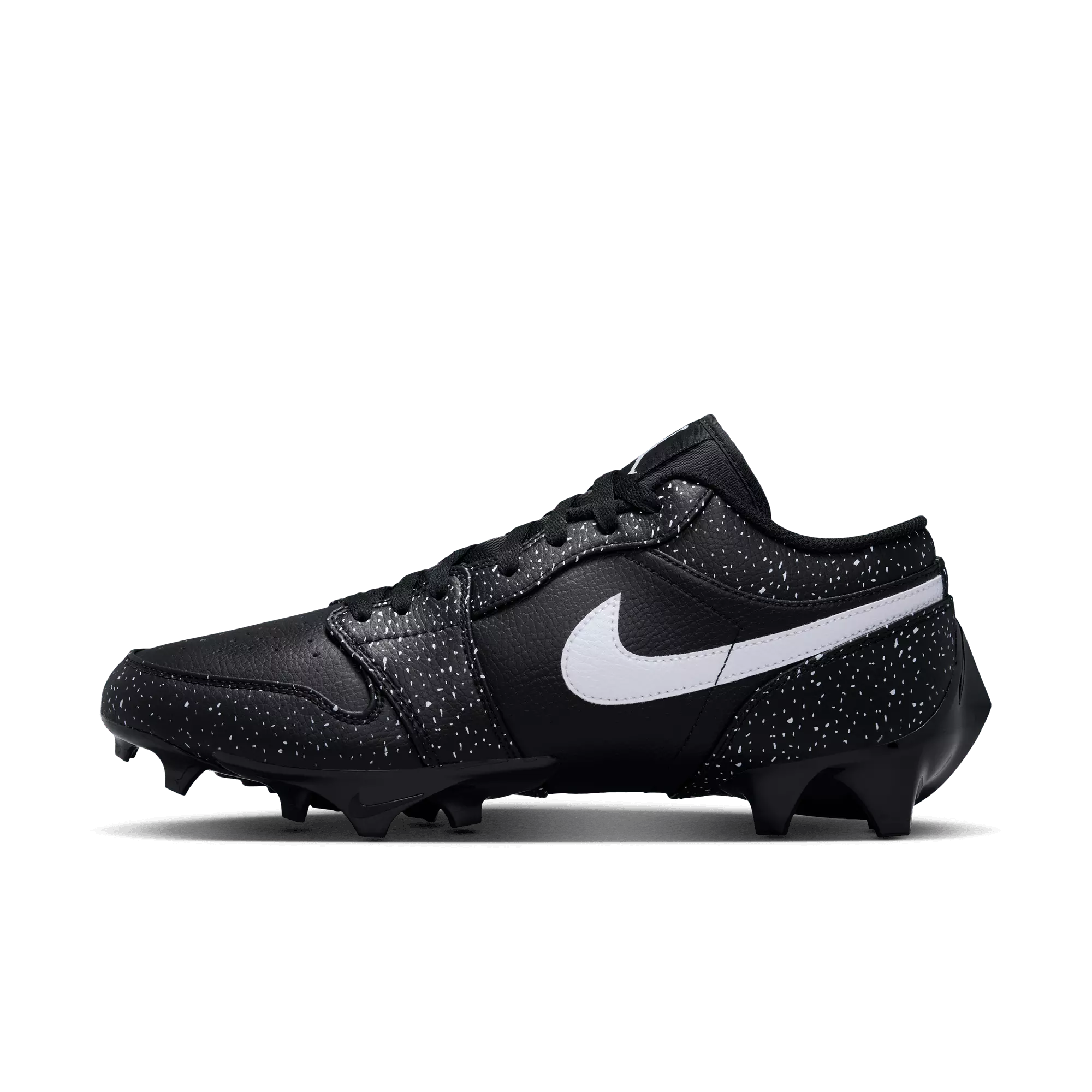 Jordan 1 Low TD "Splatter" Men's Football Cleat - BLACK/WHITE