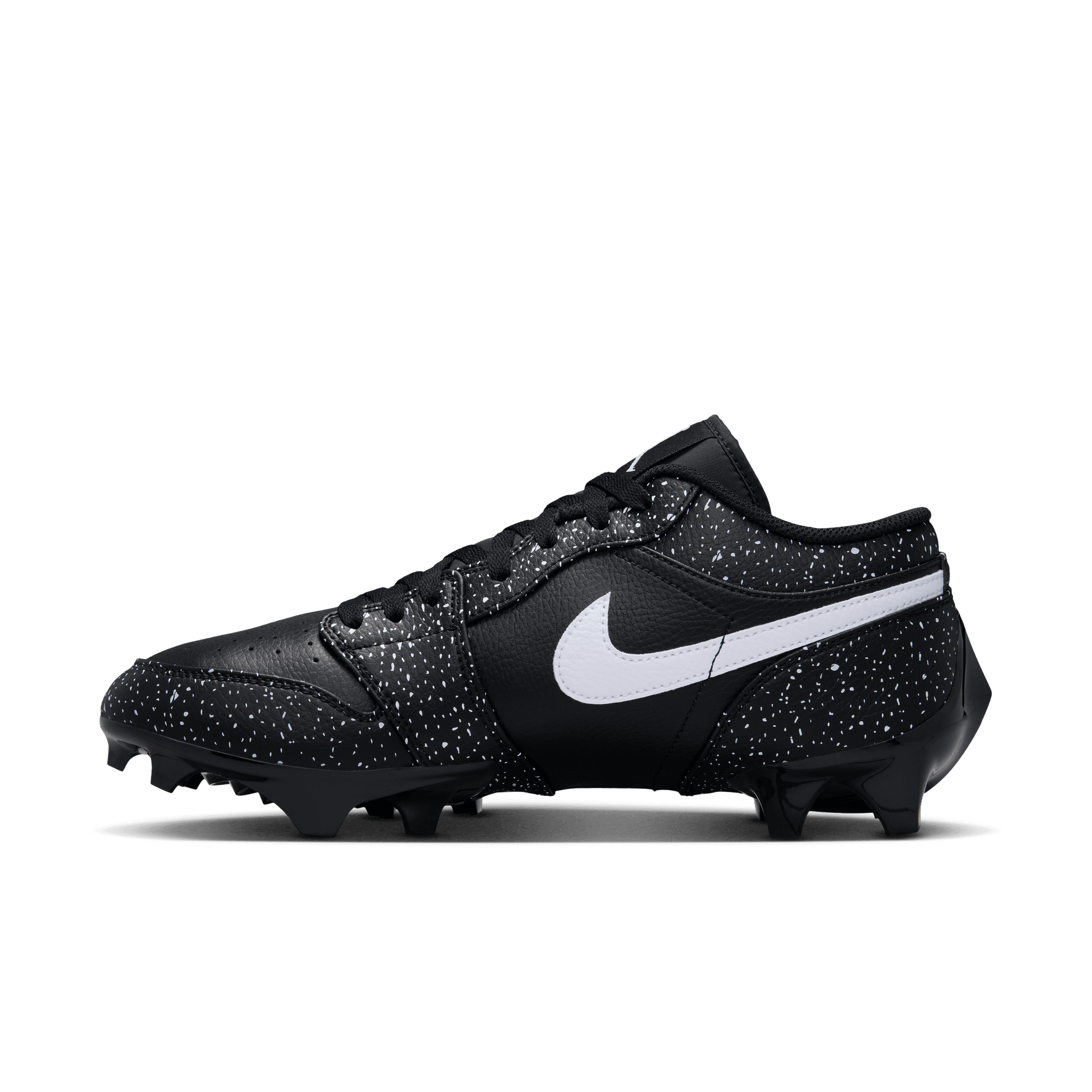 Jordan 1 Low TD "Splatter" Men's Football Cleat - BLACK/WHITE Thumbnail View 5