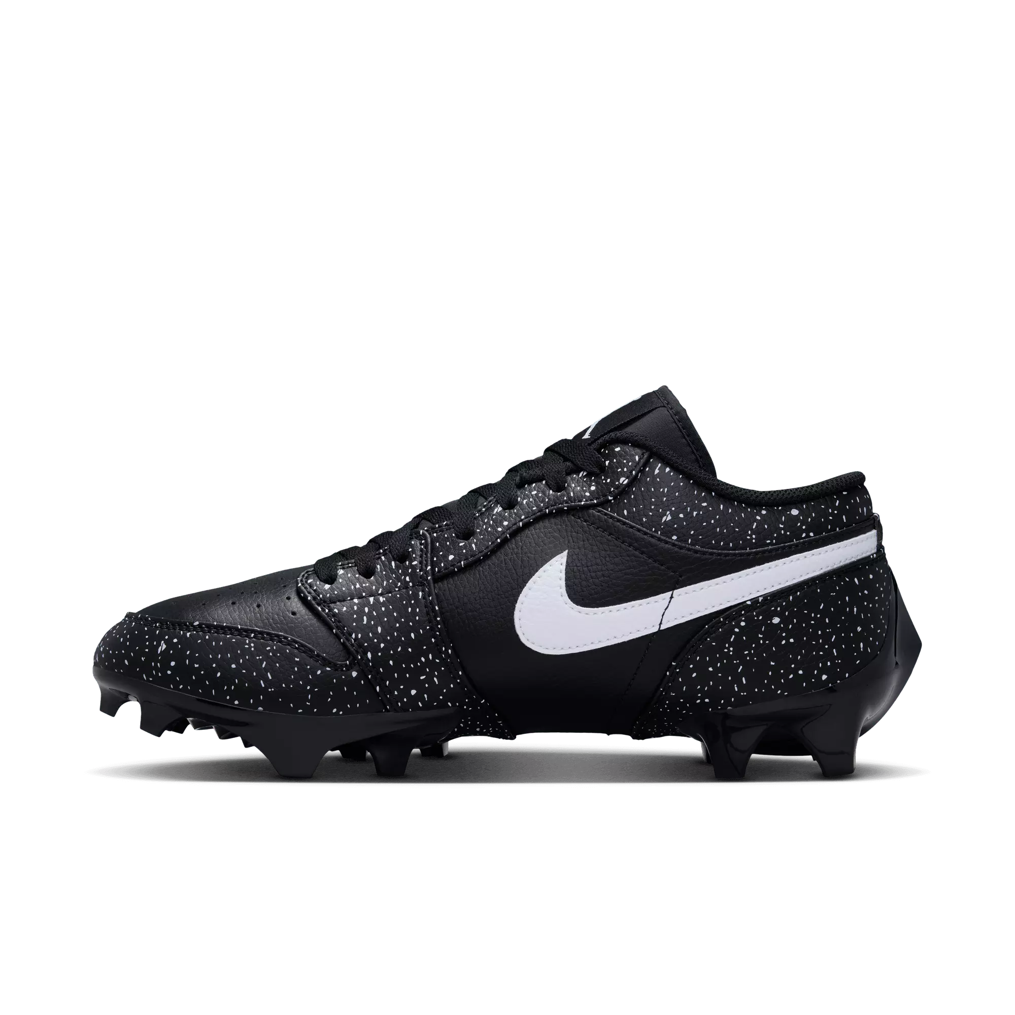 Jordan 1 Low TD "Splatter" Men's Football Cleat - BLACK/WHITE
