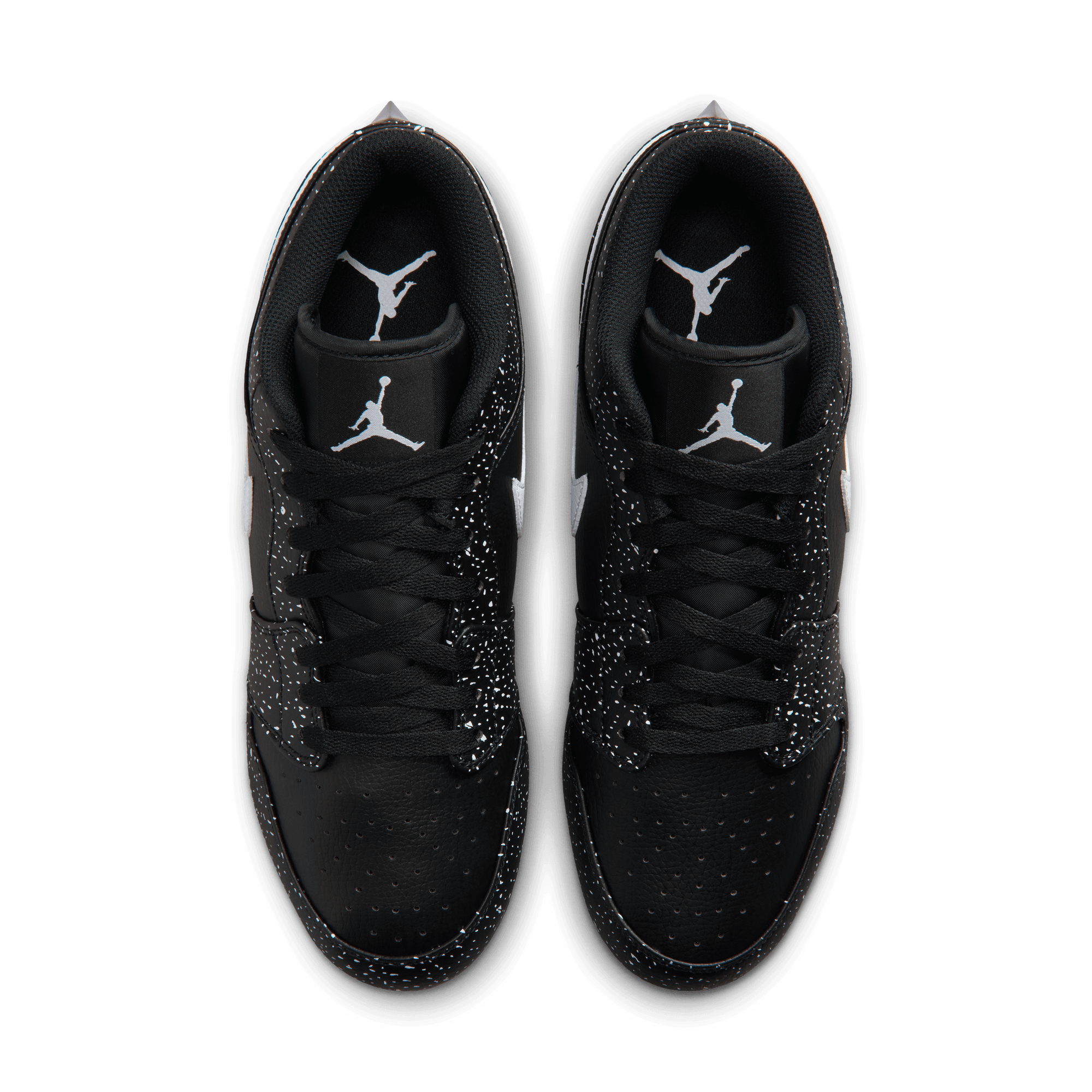 Jordan 1 Low TD "Splatter" Men's Football Cleat - BLACK/WHITE Thumbnail View 7