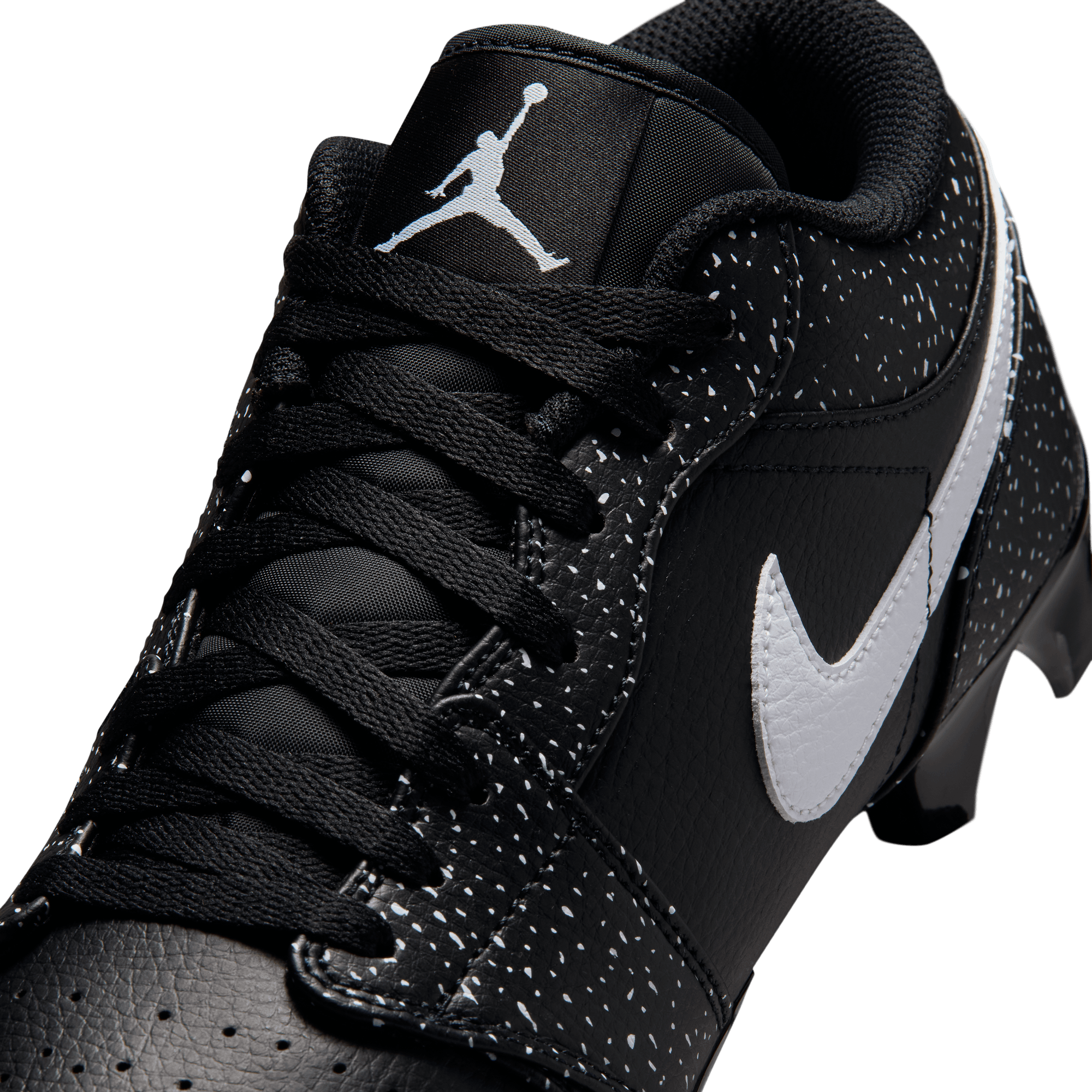 Jordan 1 Low TD "Splatter" Men's Football Cleat - BLACK/WHITE Thumbnail View 11