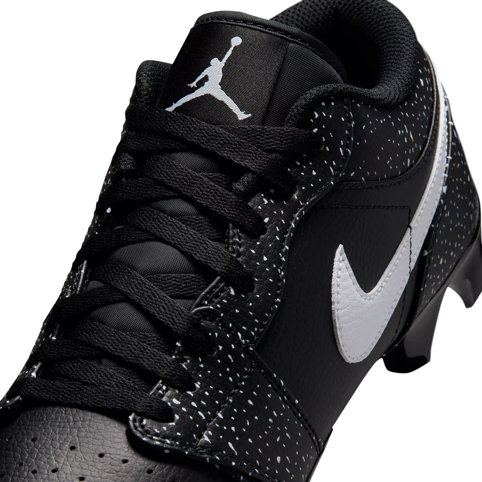 Jordan 1 Low TD "Splatter" Men's Football Cleat - BLACK/WHITE