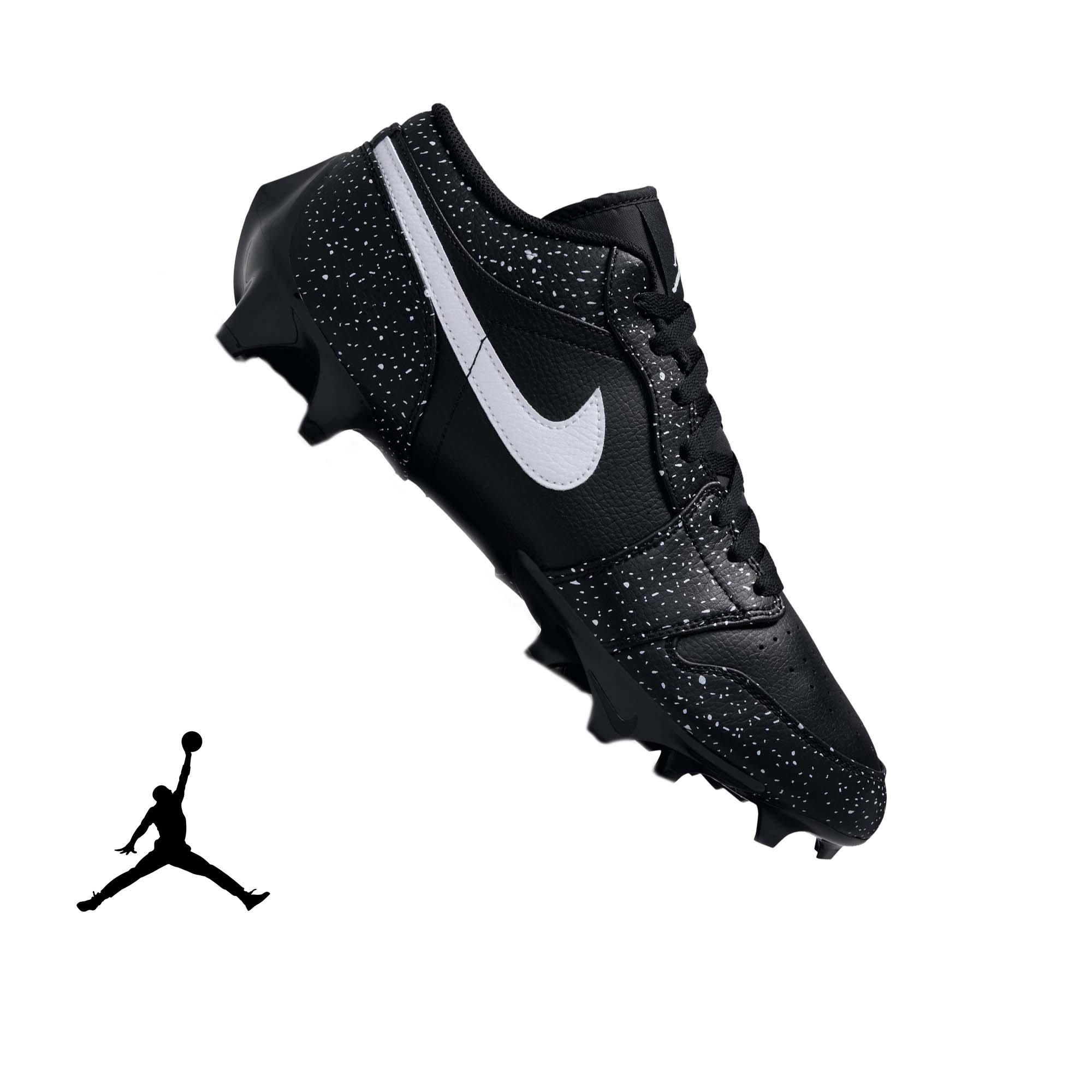 Jordan 1 Low TD "Splatter" Men's Football Cleat - BLACK/WHITE Thumbnail View 1