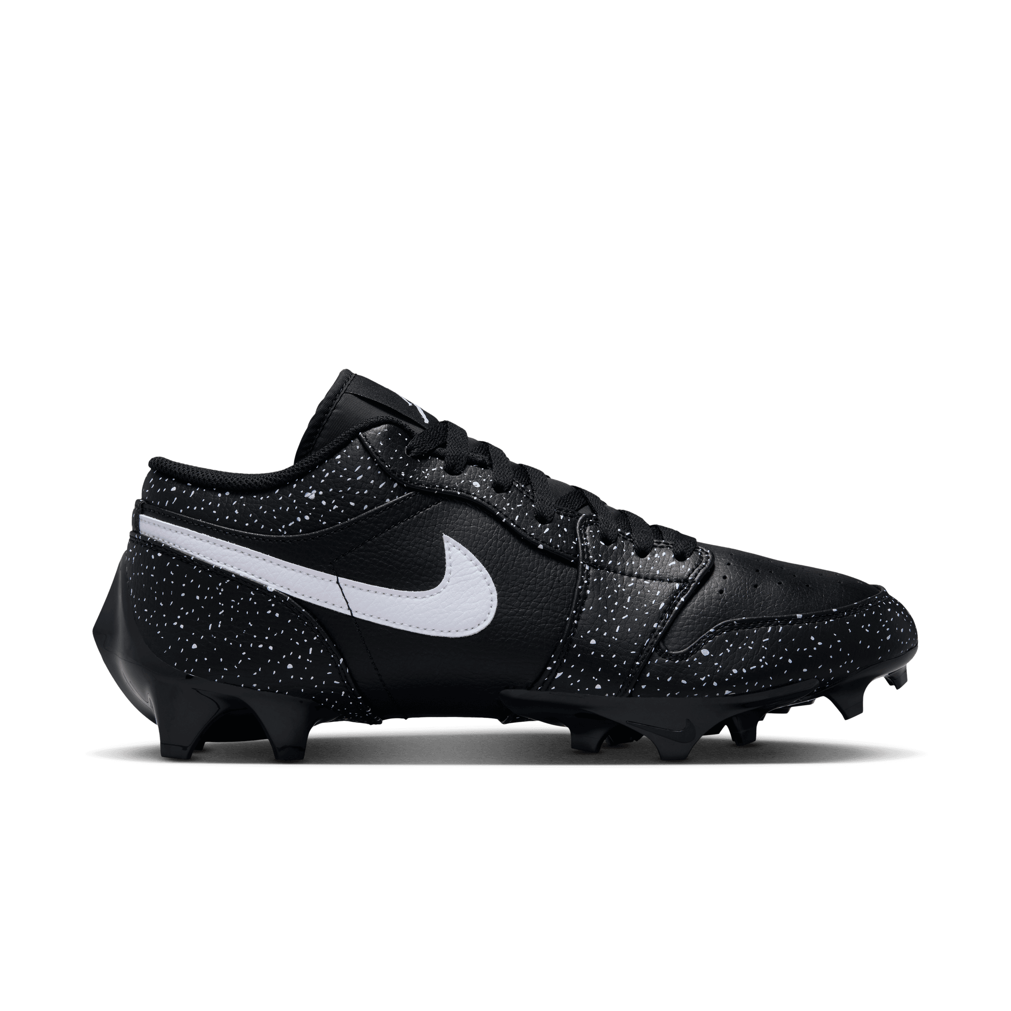 Jordan 1 Low TD "Splatter" Men's Football Cleat - BLACK/WHITE Thumbnail View 2