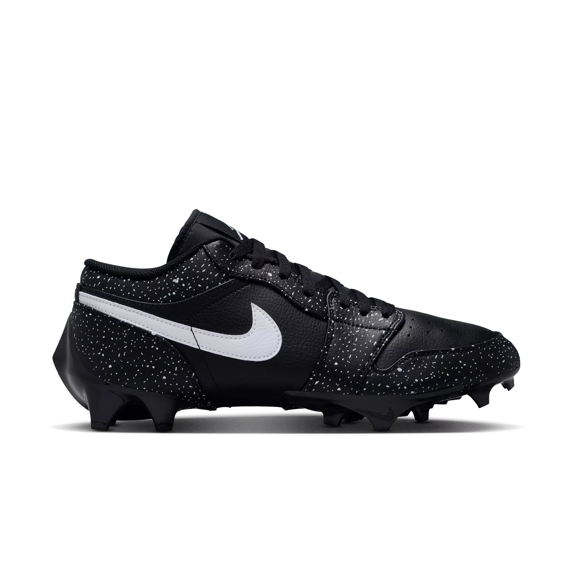 Jordan 1 Low TD "Splatter" Men's Football Cleat - BLACK/WHITE