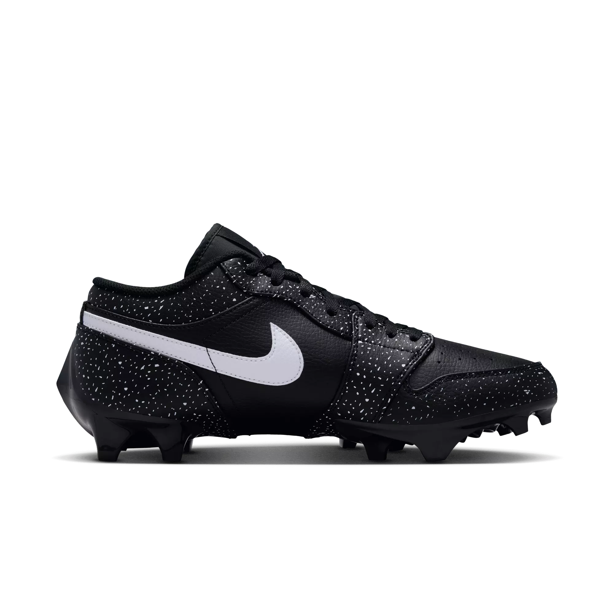 Jordan 1 Low TD "Splatter" Men's Football Cleat - BLACK/WHITE