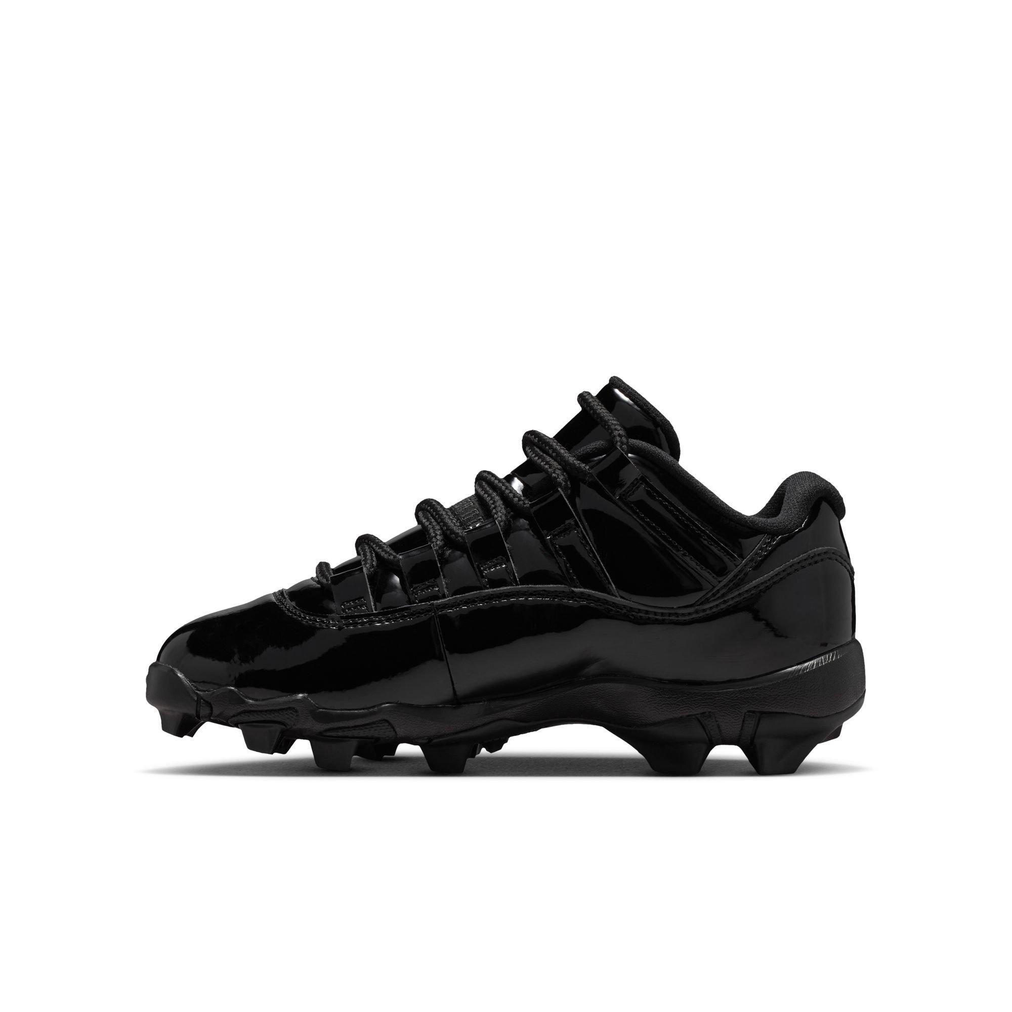 Jordan 11 Low TD "Black" Grade School Kids' Football Cleat - BLACK/METALLIC SILVER Thumbnail View 5