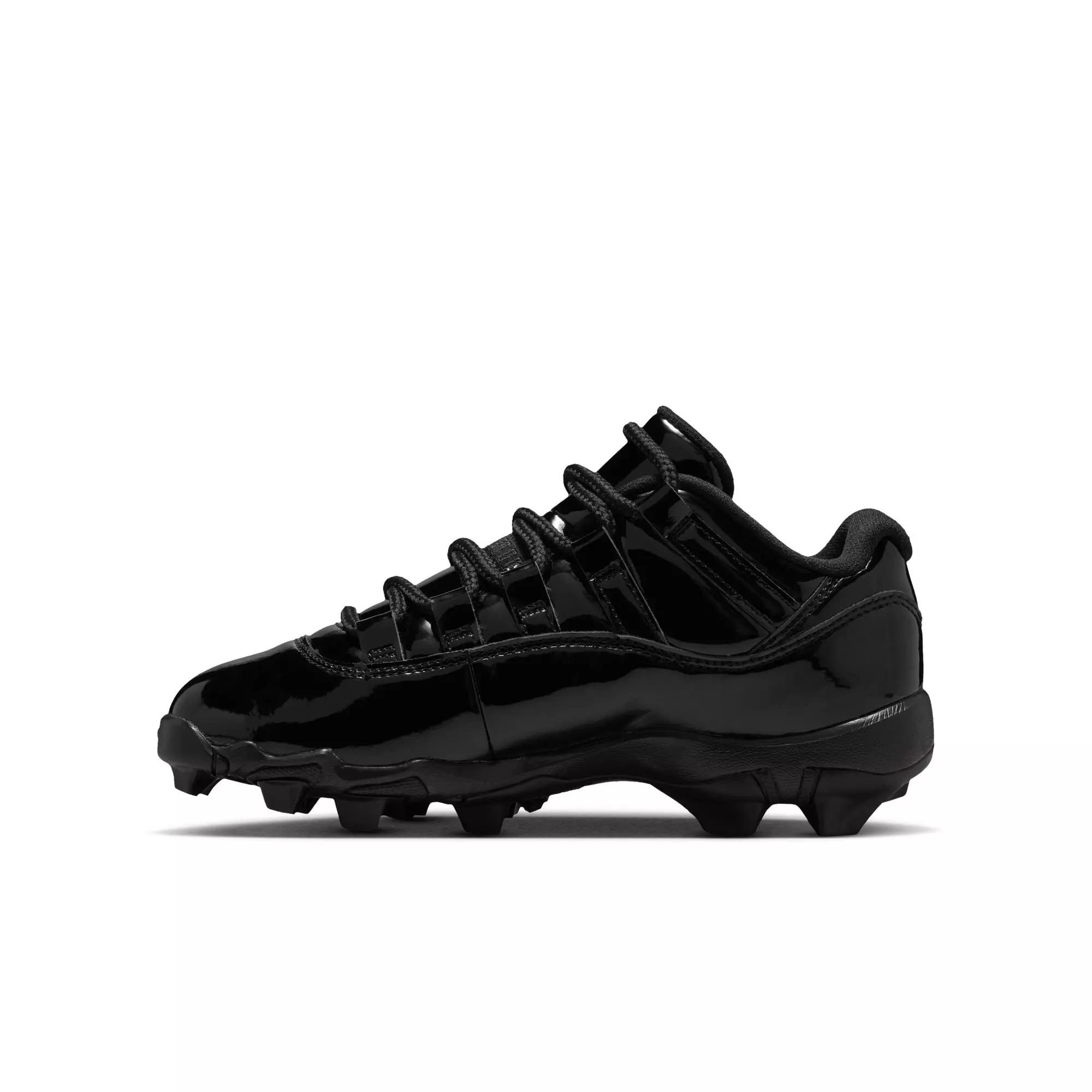Jordan 11 Low TD "Black" Grade School Kids' Football Cleat - BLACK/METALLIC SILVER