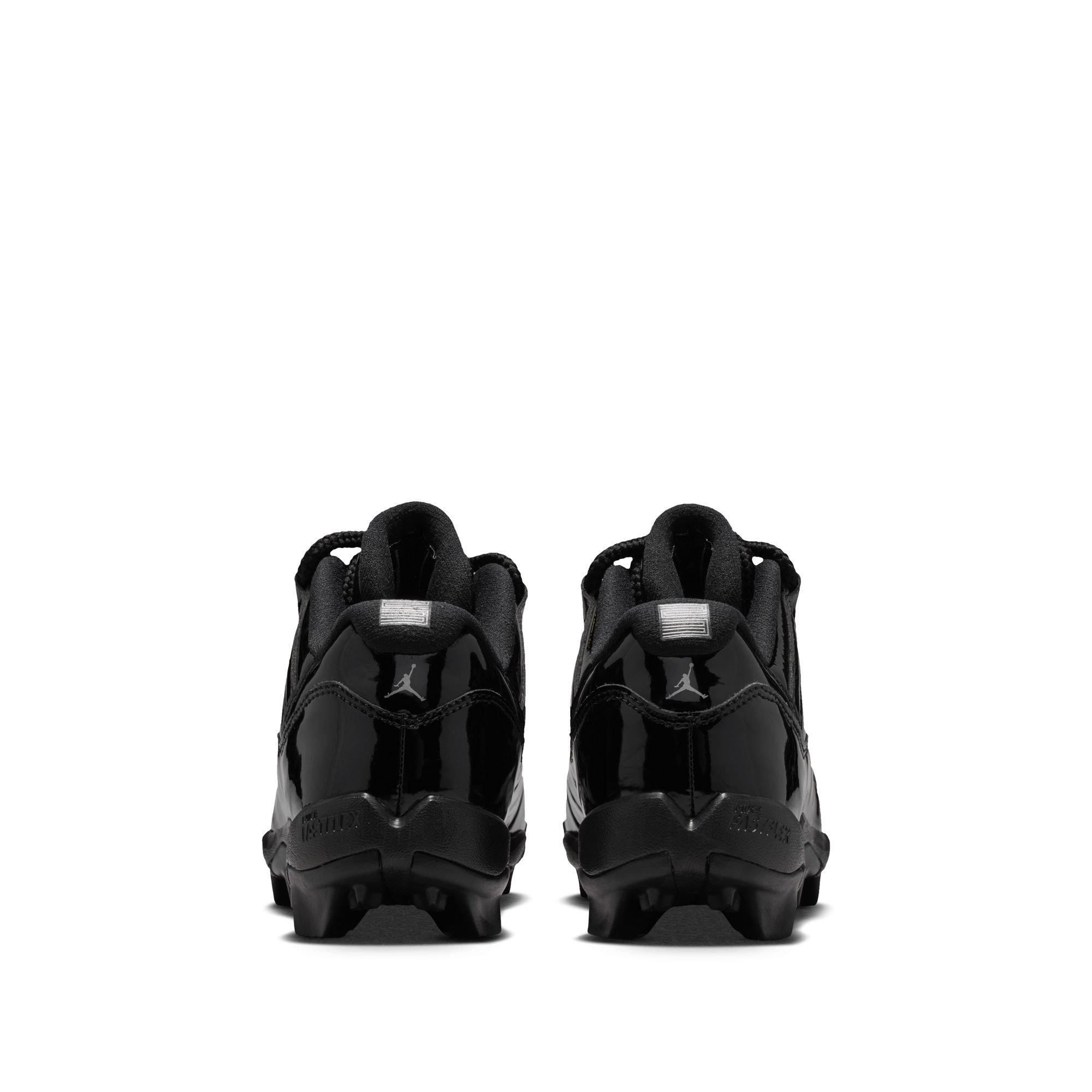 Jordan 11 Low TD "Black" Grade School Kids' Football Cleat - BLACK/METALLIC SILVER Thumbnail View 8
