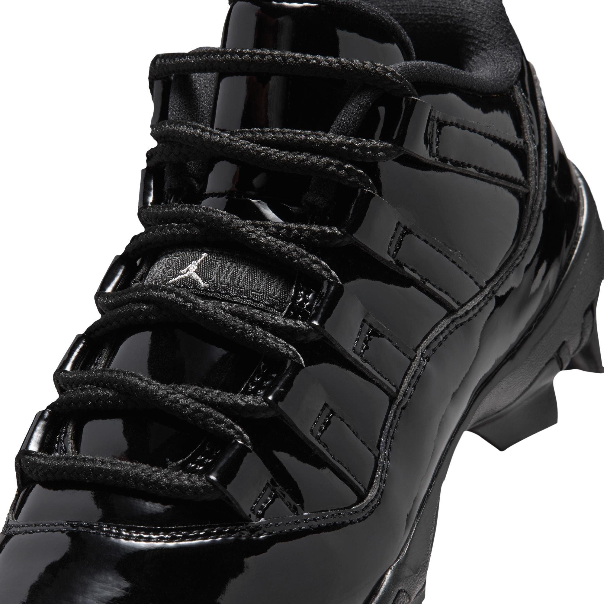 Jordan 11 Low TD "Black" Grade School Kids' Football Cleat - BLACK/METALLIC SILVER Thumbnail View 11