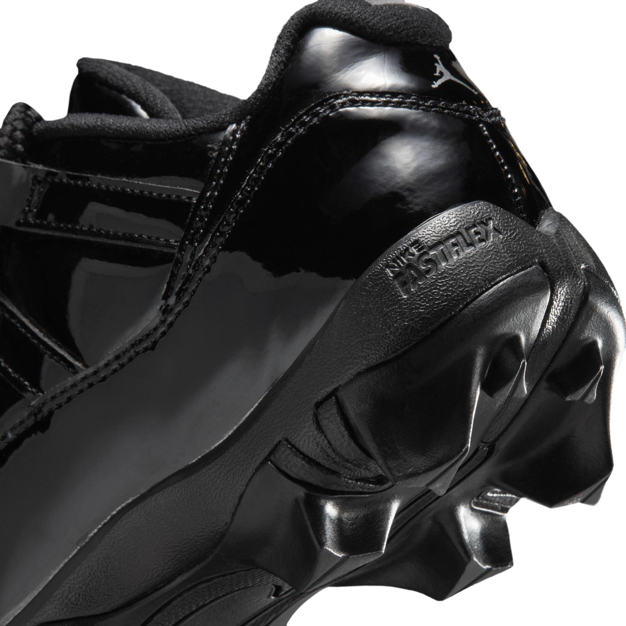 Jordan 11 Low TD "Black" Grade School Kids' Football Cleat - BLACK/METALLIC SILVER Thumbnail View 12