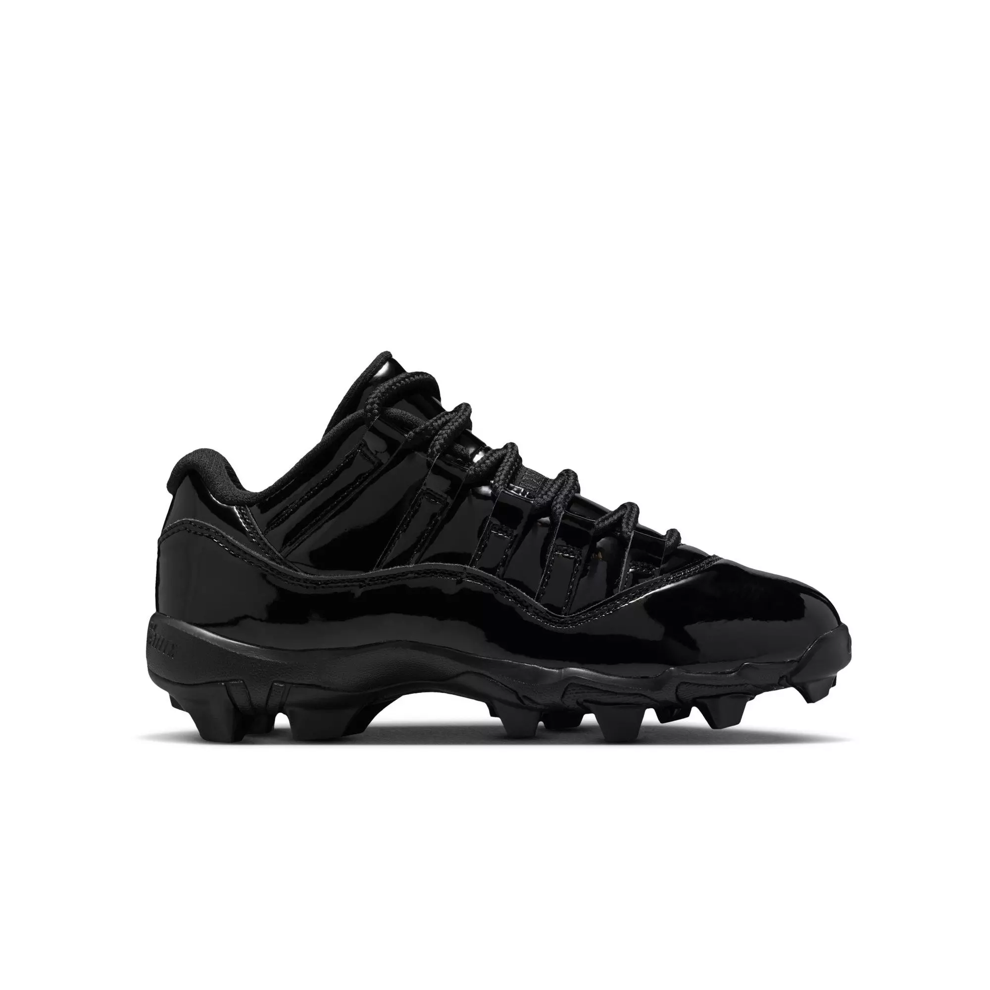 Jordan 11 Low TD "Black" Grade School Kids' Football Cleat - BLACK/METALLIC SILVER