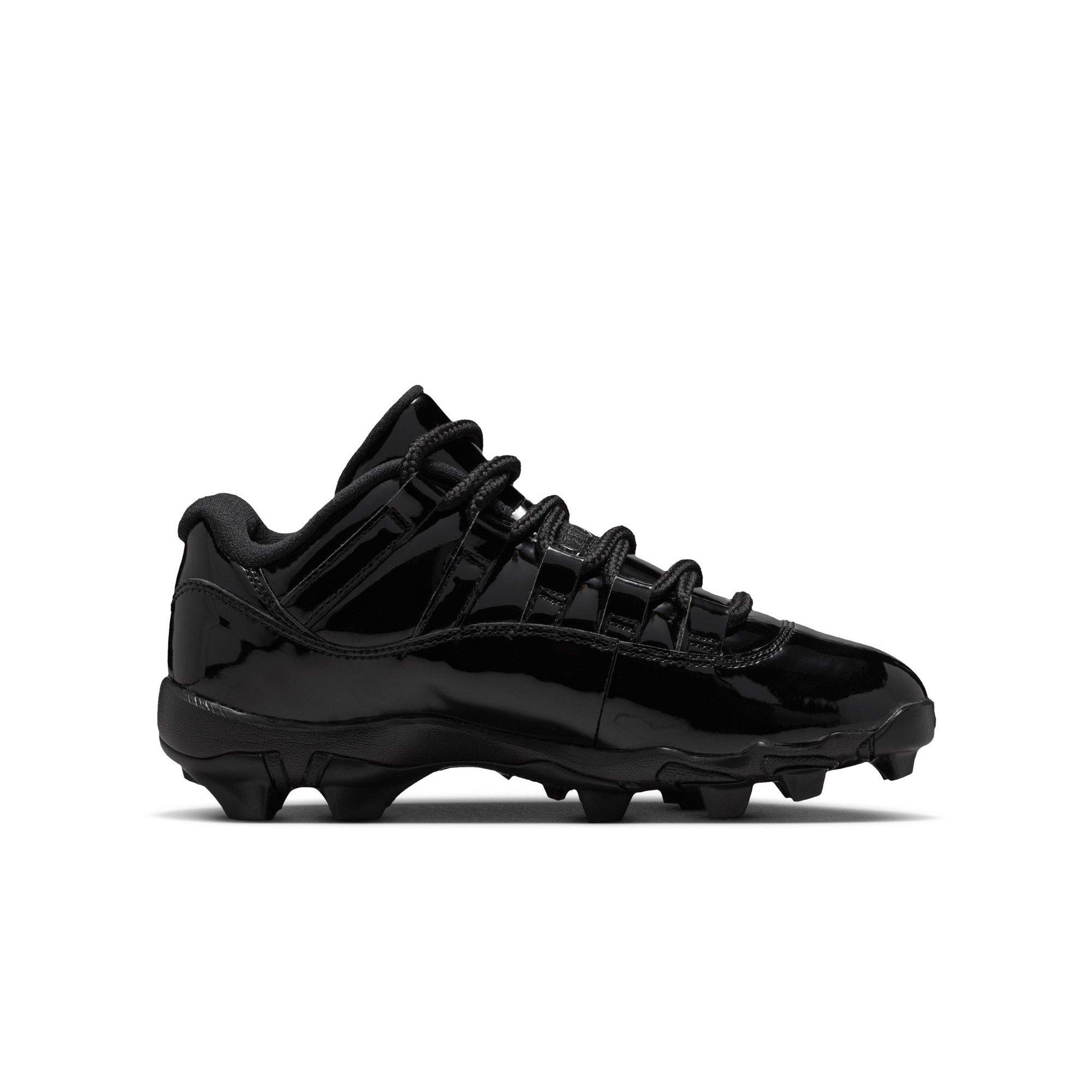 Jordan 11 Low TD "Black" Grade School Kids' Football Cleat - BLACK/METALLIC SILVER Thumbnail View 3