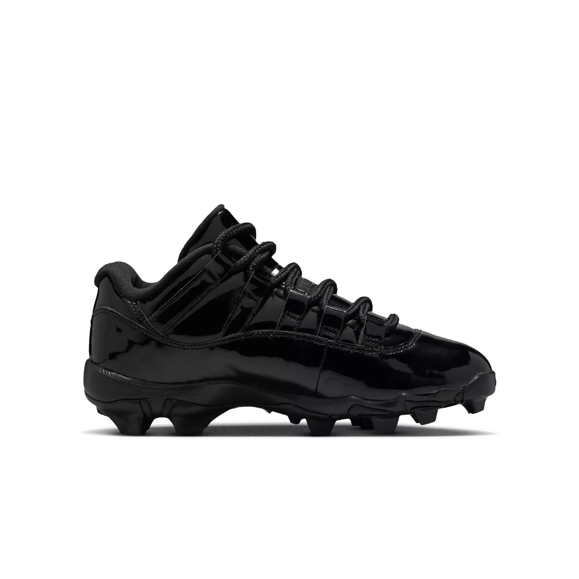 Jordan 11 Low TD "Black" Grade School Kids' Football Cleat - BLACK/METALLIC SILVER