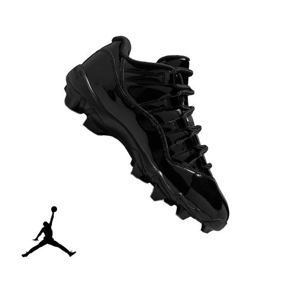 Jordan 11 Low TD "Black" Grade School Kids' Football Cleat