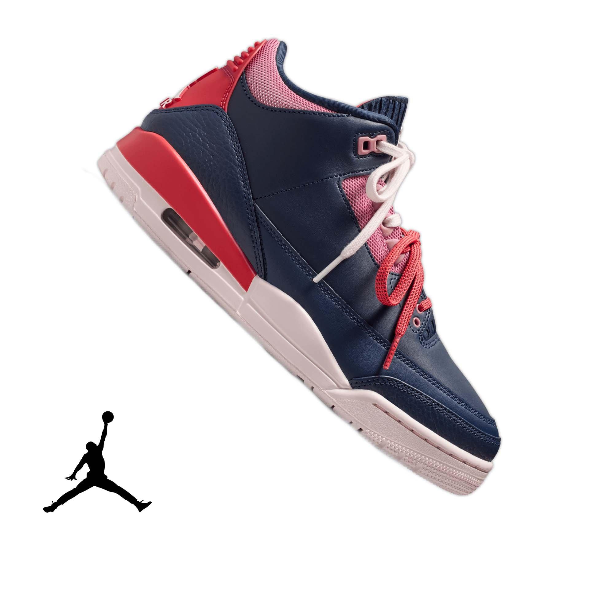 Jordan 3 Retro "Sports Renaissance" Women's Shoe - OBSIDIAN/CHALK/TRACK RED