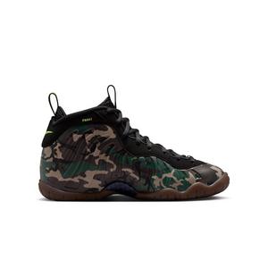 Nike Air Foamposite Pro Premium "Green Camo" Grade School Kids' Shoe - BLACK/VOLTAGE GREEN/GUM DARK BROWN