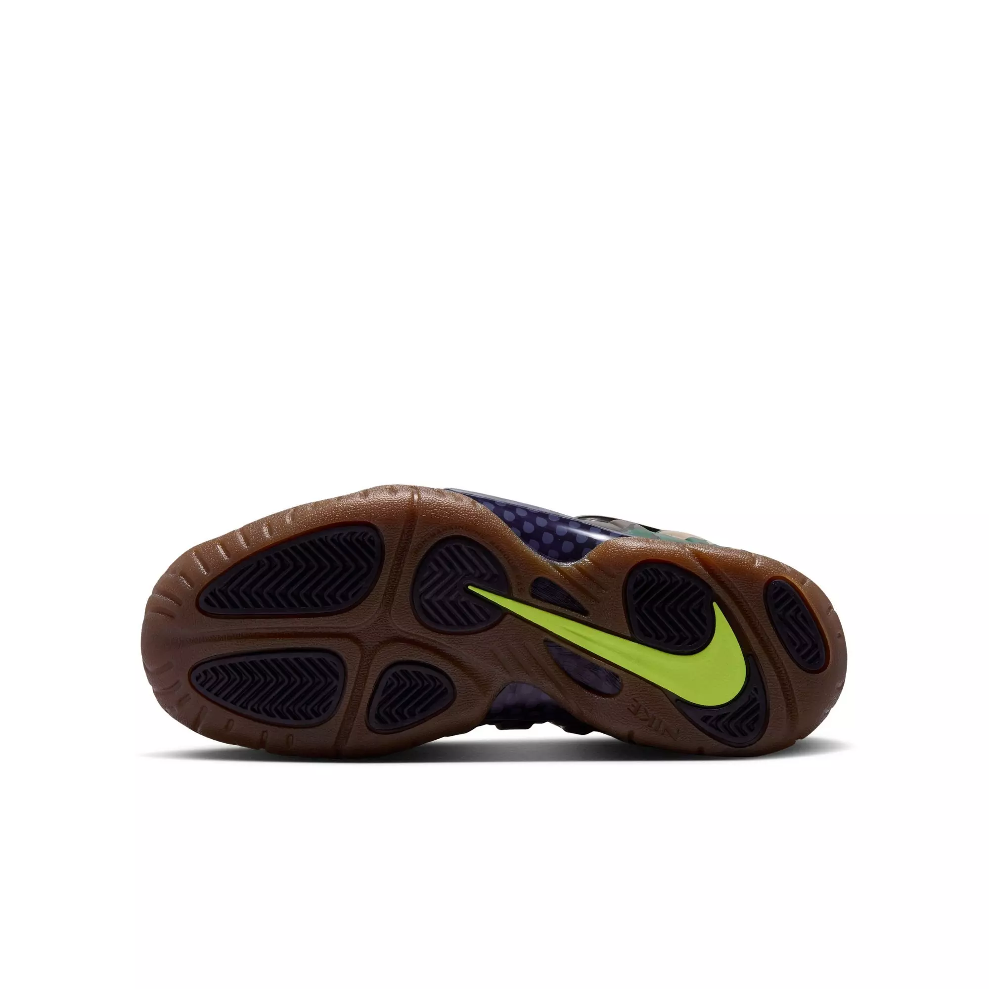 Nike Air Foamposite Pro Premium "Green Camo" Grade School Kids' Shoe - BLACK/VOLTAGE GREEN/GUM DARK BROWN