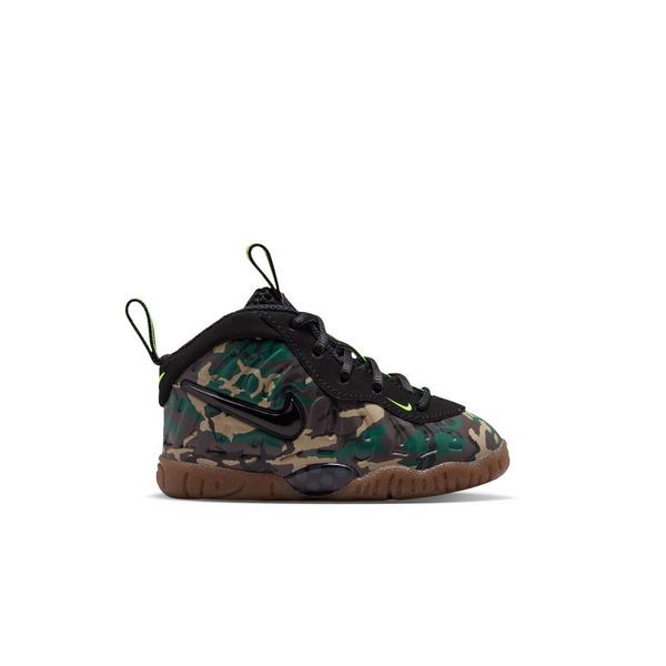 Nike Air Foamposite Pro Premium "Green Camo" Toddler Kids' Shoe - BLACK/VOLTAGE GREEN/GUM DARK BROWN