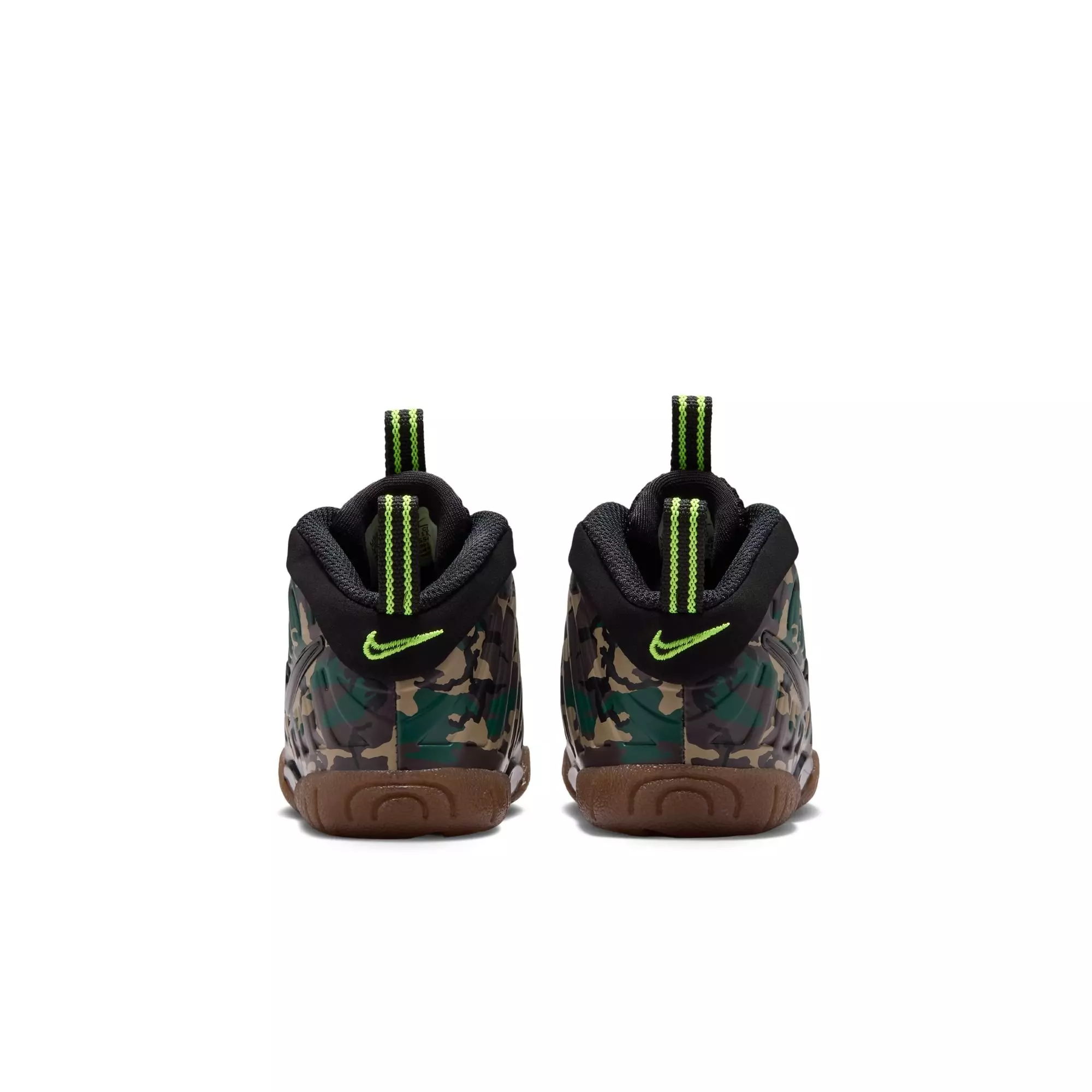 Nike Air Foamposite Pro Premium "Green Camo" Toddler Kids' Shoe - BLACK/VOLTAGE GREEN/GUM DARK BROWN