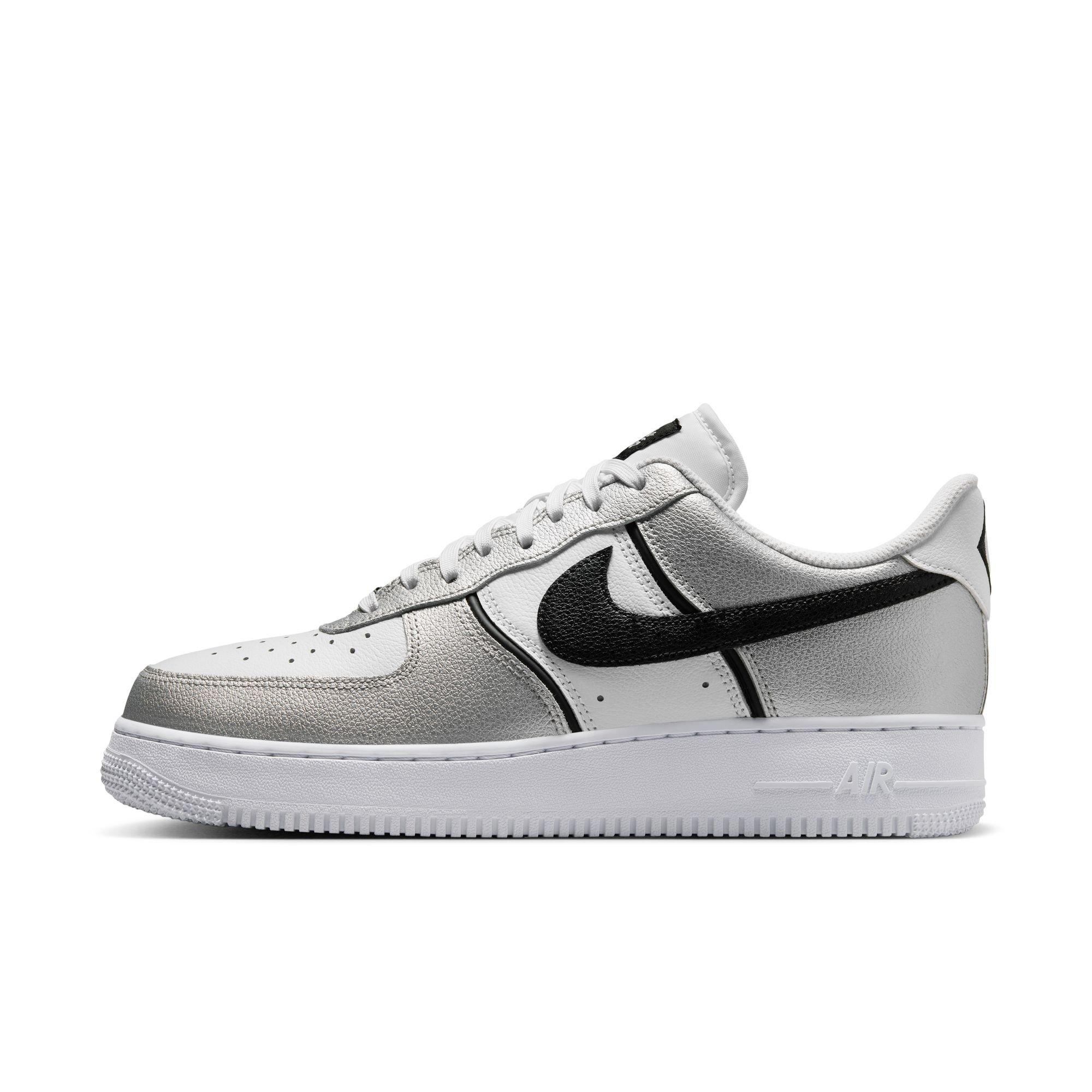 Nike Air Force 1 '07 LV8 "Metallic Silver/Black/White" Men's Shoe - SILVER/BLACK Thumbnail View 3