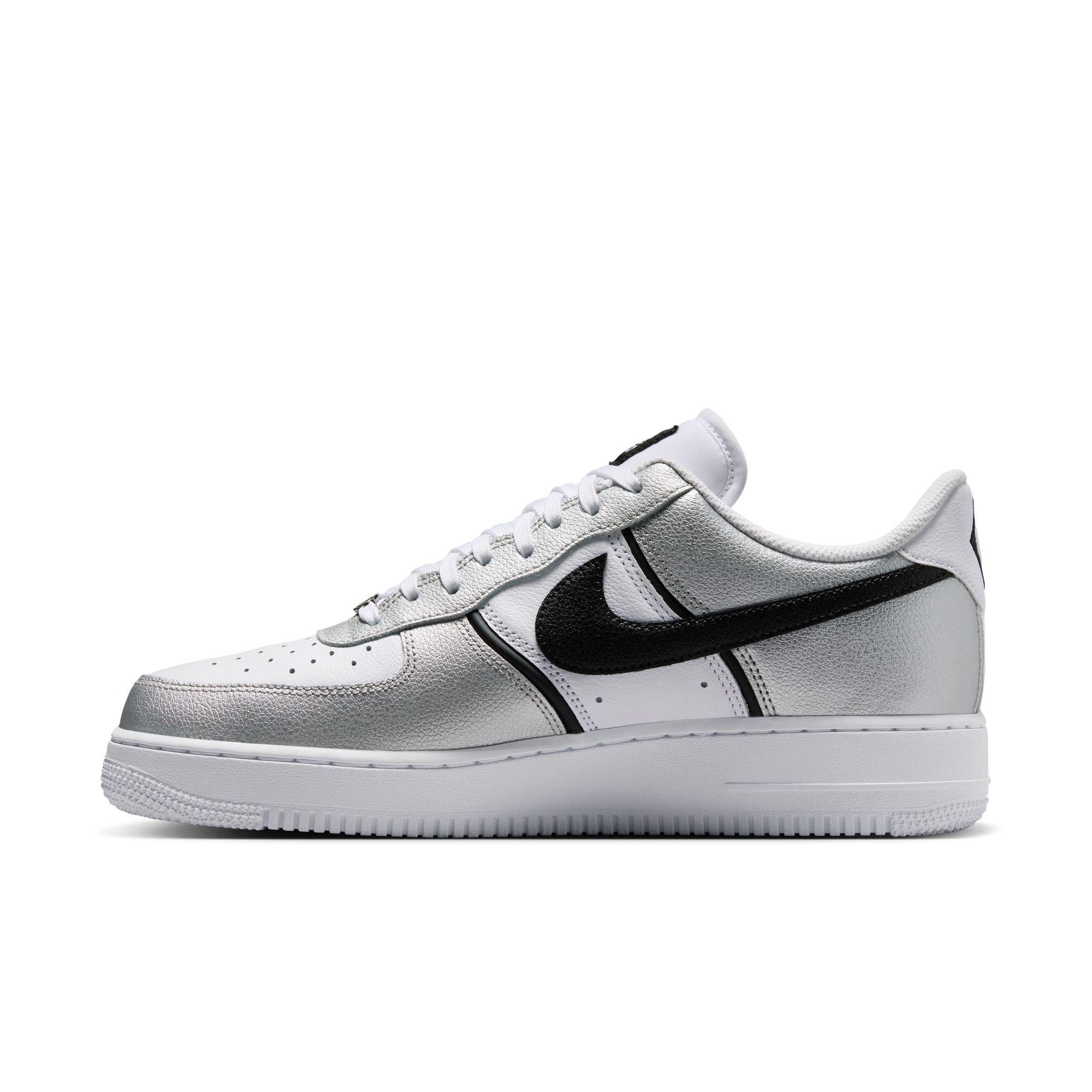 Nike Air Force 1 '07 LV8 "Metallic Silver/Black/White" Men's Shoe - SILVER/BLACK Thumbnail View 4