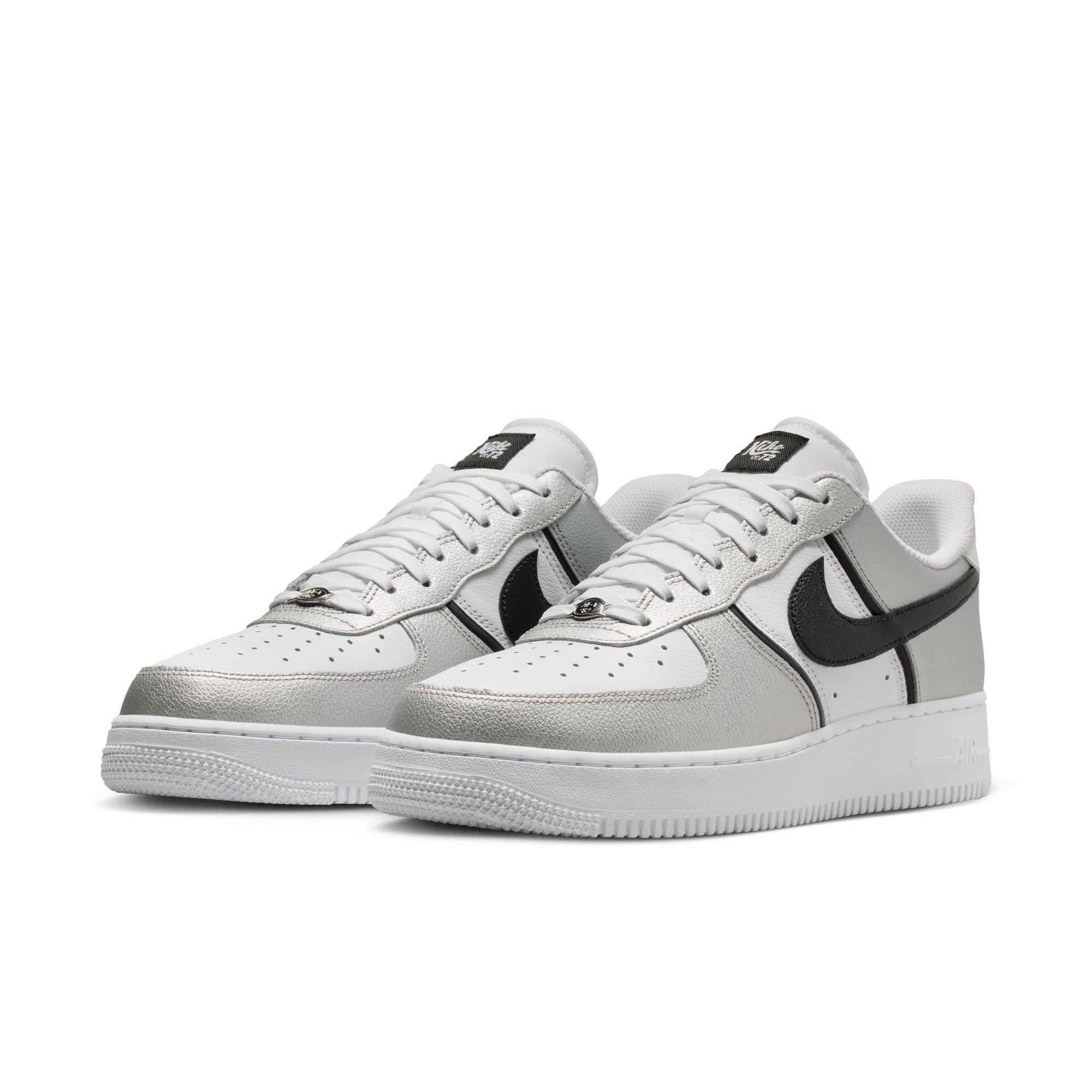 Nike Air Force 1 '07 LV8 "Metallic Silver/Black/White" Men's Shoe - SILVER/BLACK Thumbnail View 5