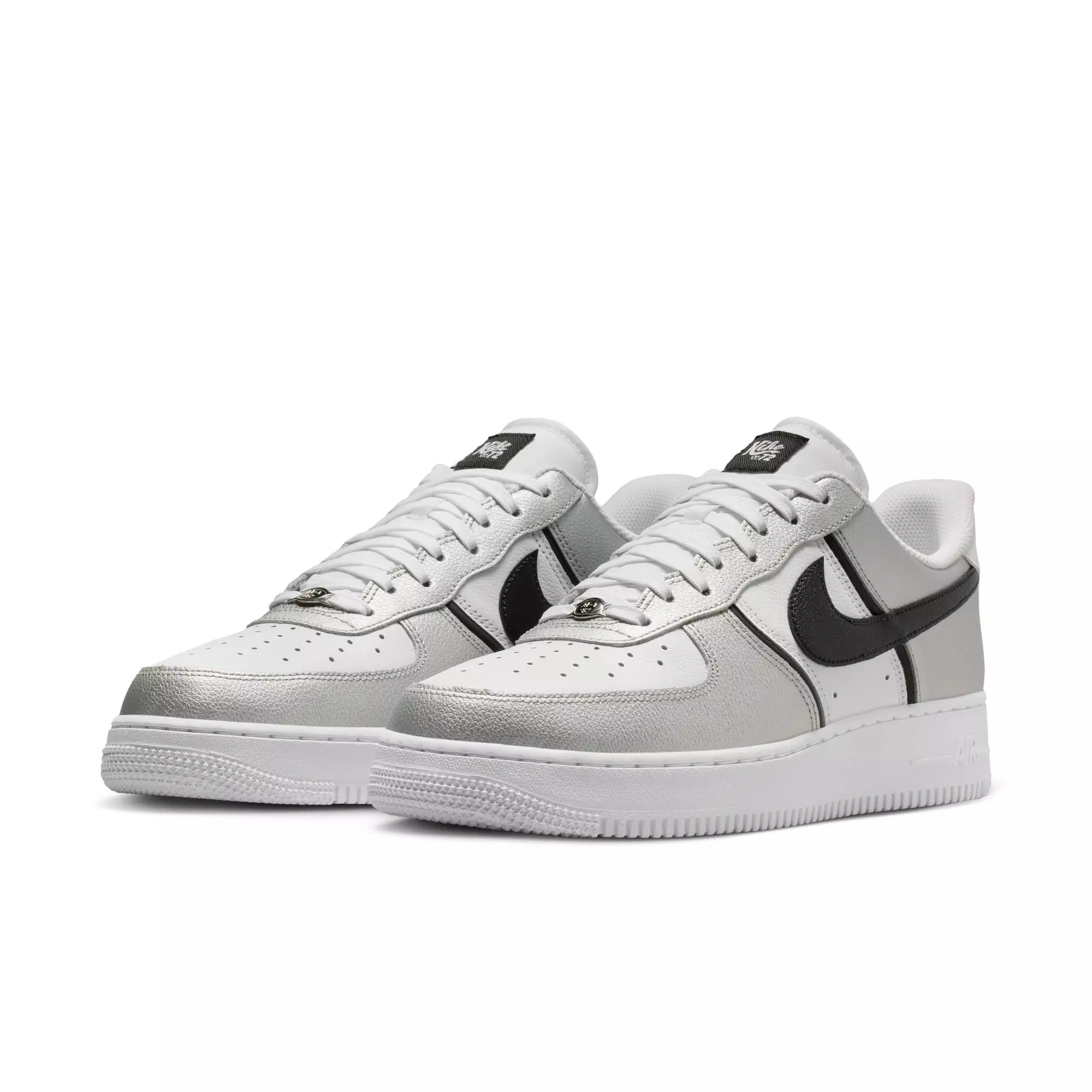 Nike Air Force 1 '07 LV8 "Metallic Silver/Black/White" Men's Shoe - SILVER/BLACK