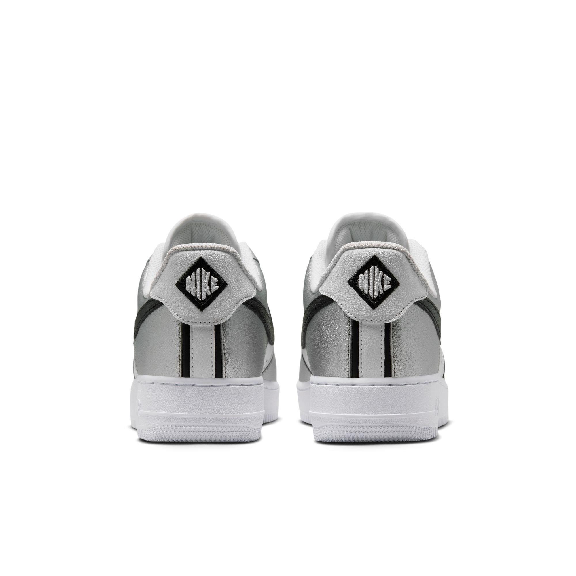 Nike Air Force 1 '07 LV8 "Metallic Silver/Black/White" Men's Shoe - SILVER/BLACK Thumbnail View 7