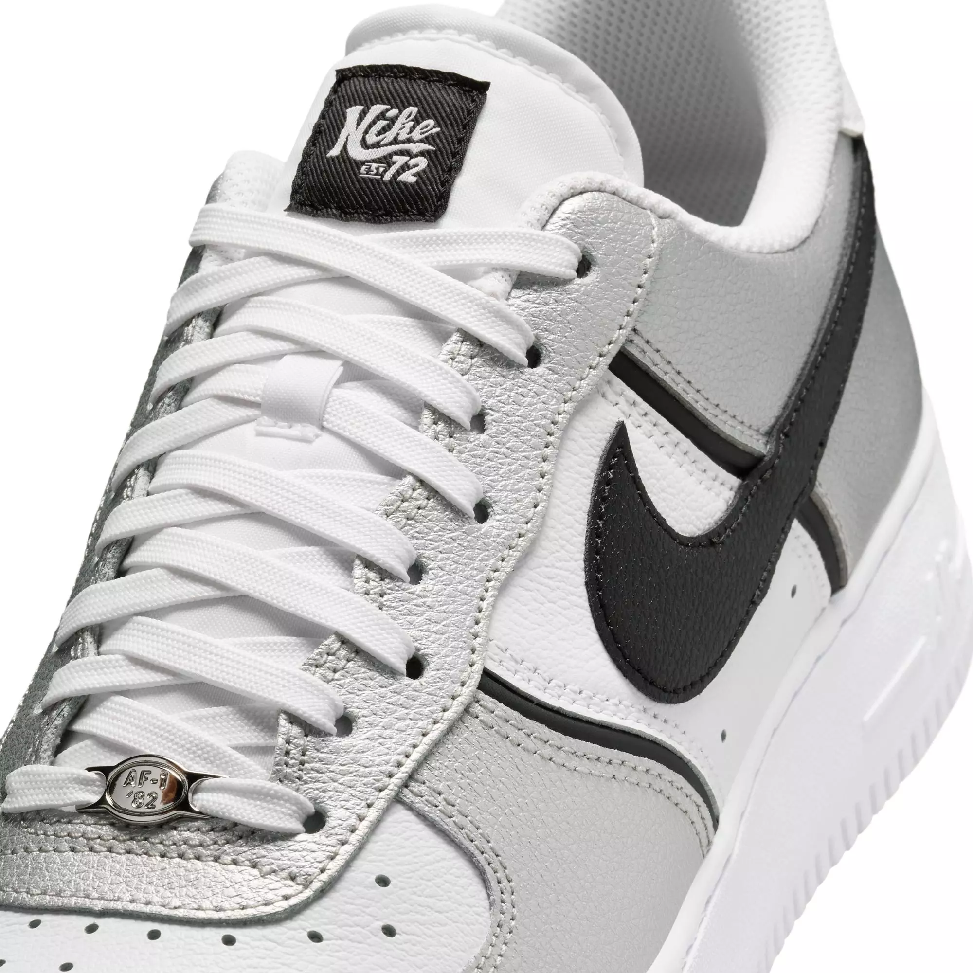 Nike Air Force 1 '07 LV8 "Metallic Silver/Black/White" Men's Shoe - SILVER/BLACK