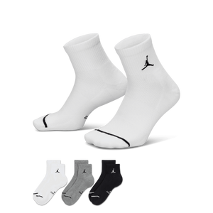Jordan Everyday Ankle Socks (3 Pairs)-Black/White/Grey - BLACK/WHITE/GREY
