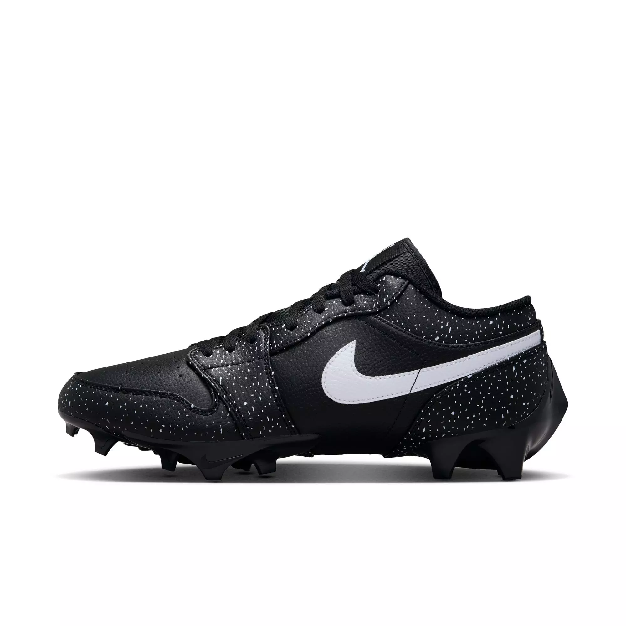 Jordan 1 Low "Splatter" Grade School Kids' Football Cleat - BLACK/WHITE