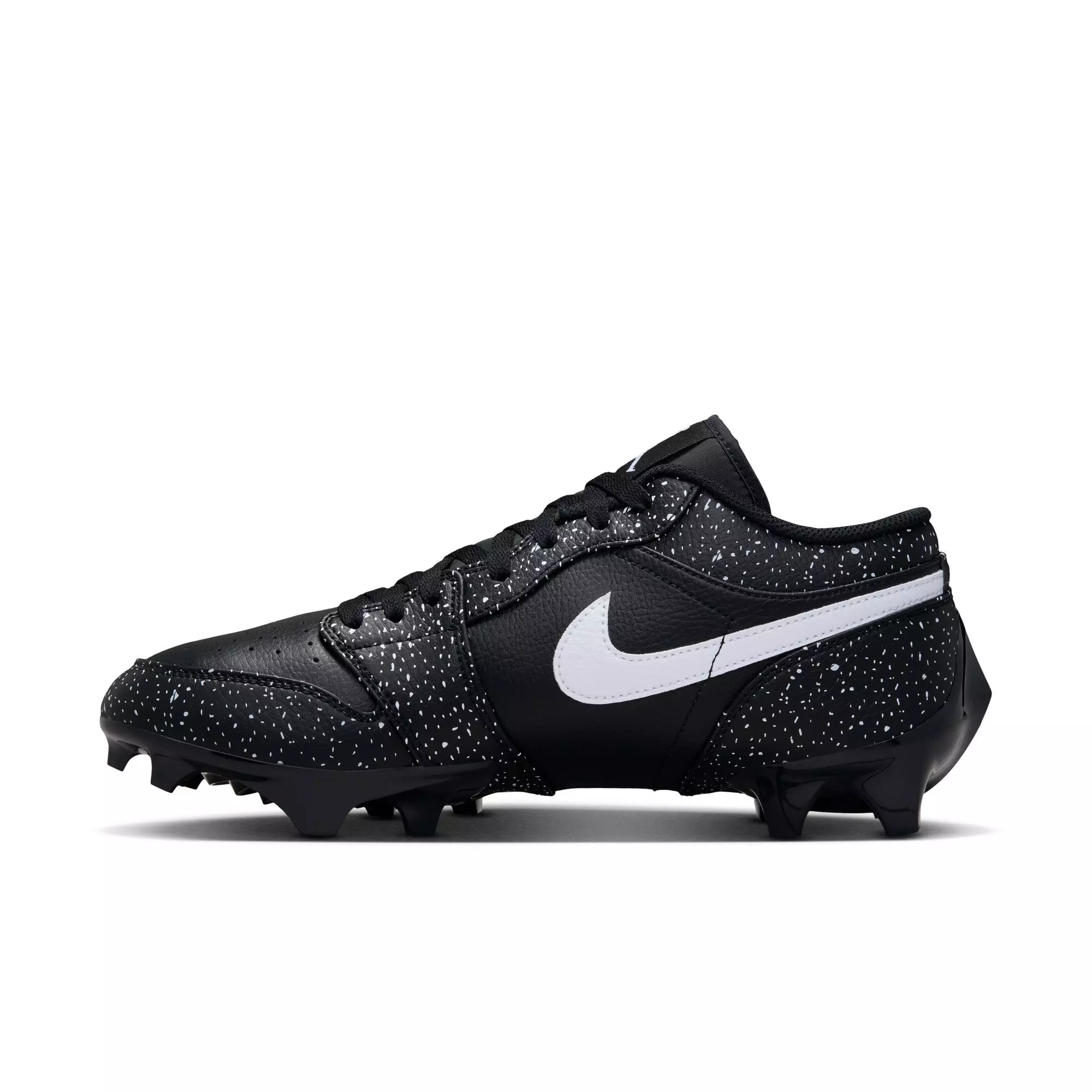 Jordan 1 Low "Splatter" Grade School Kids' Football Cleat - BLACK/WHITE