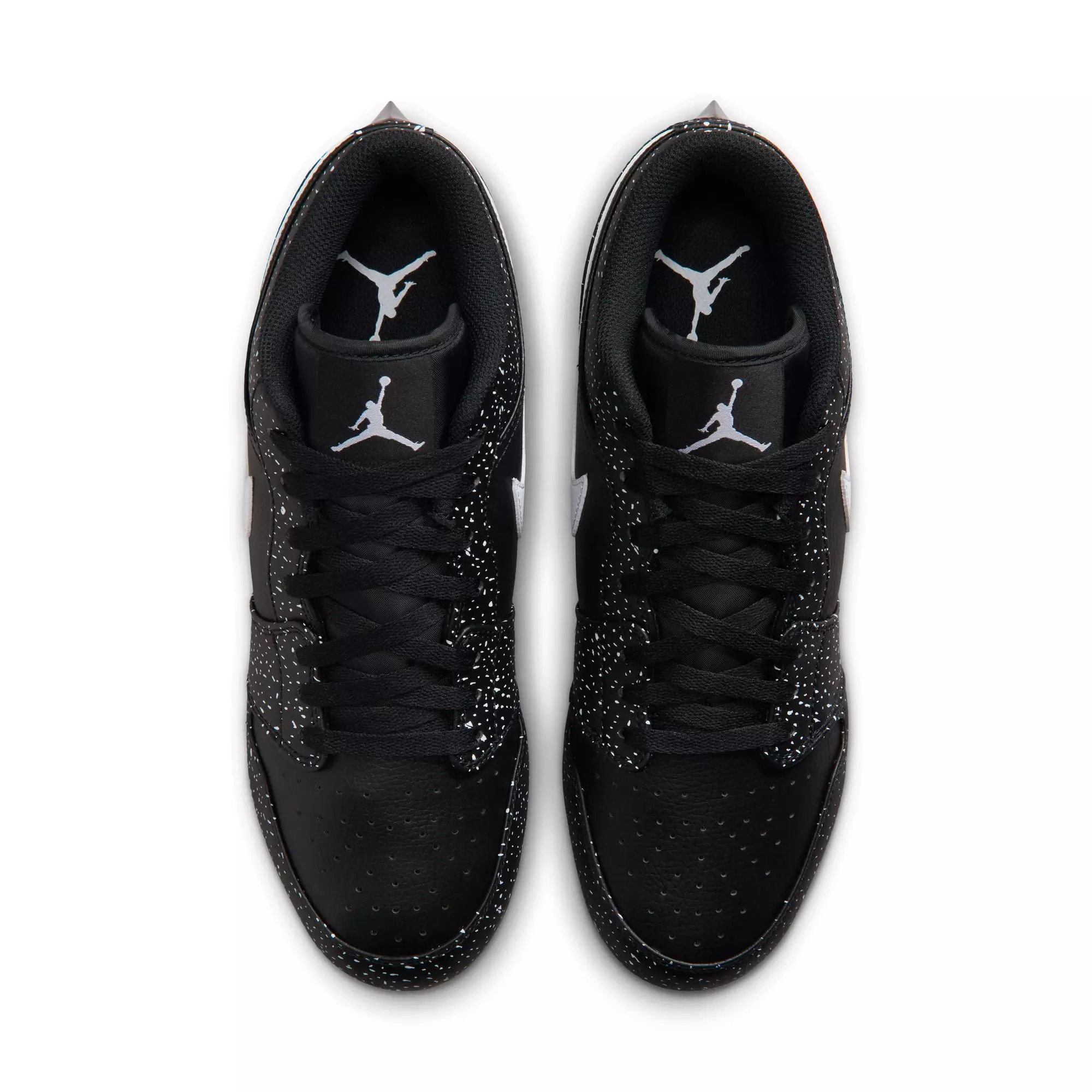 Jordan 1 Low "Splatter" Grade School Kids' Football Cleat - BLACK/WHITE
