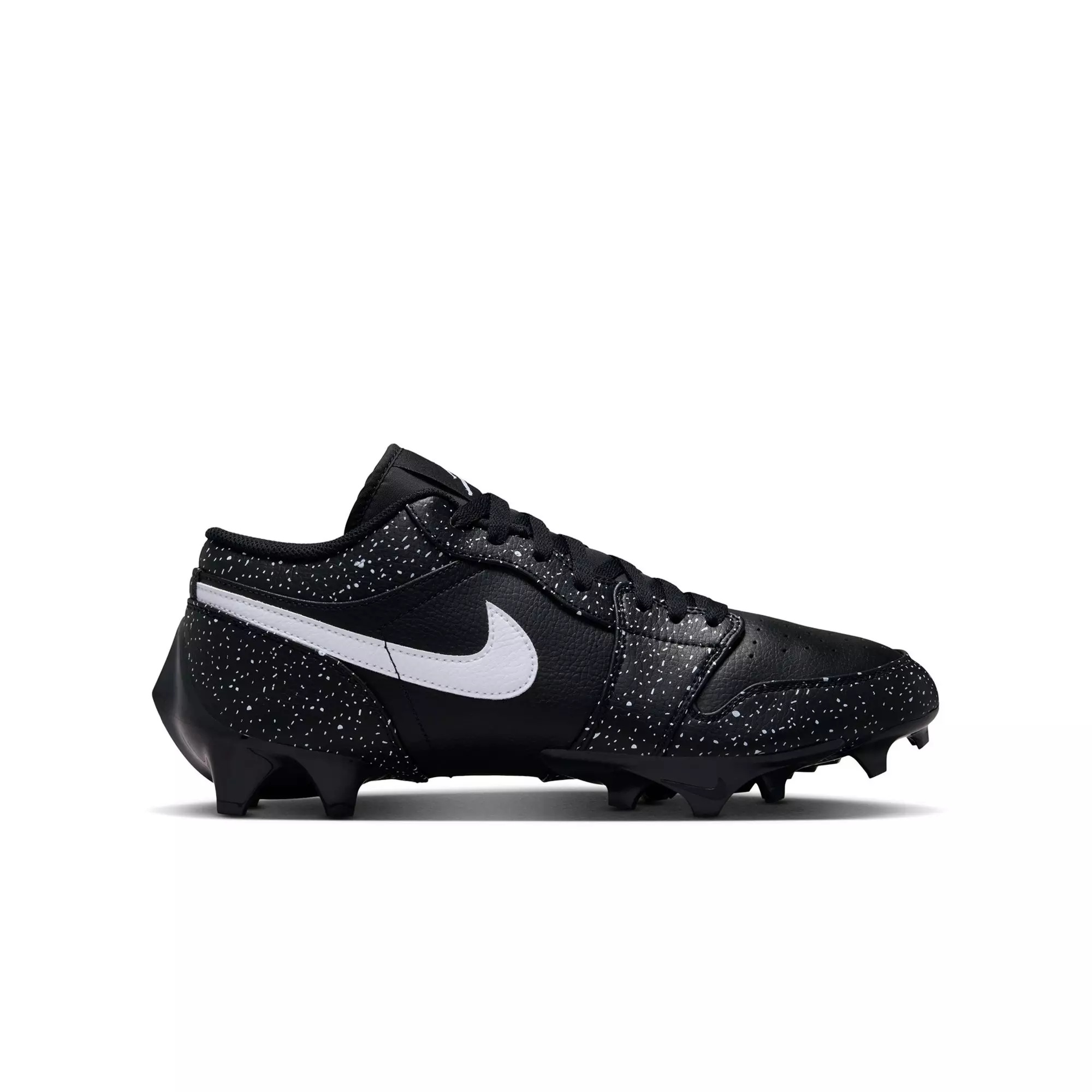 Jordan 1 Low "Splatter" Grade School Kids' Football Cleat - BLACK/WHITE